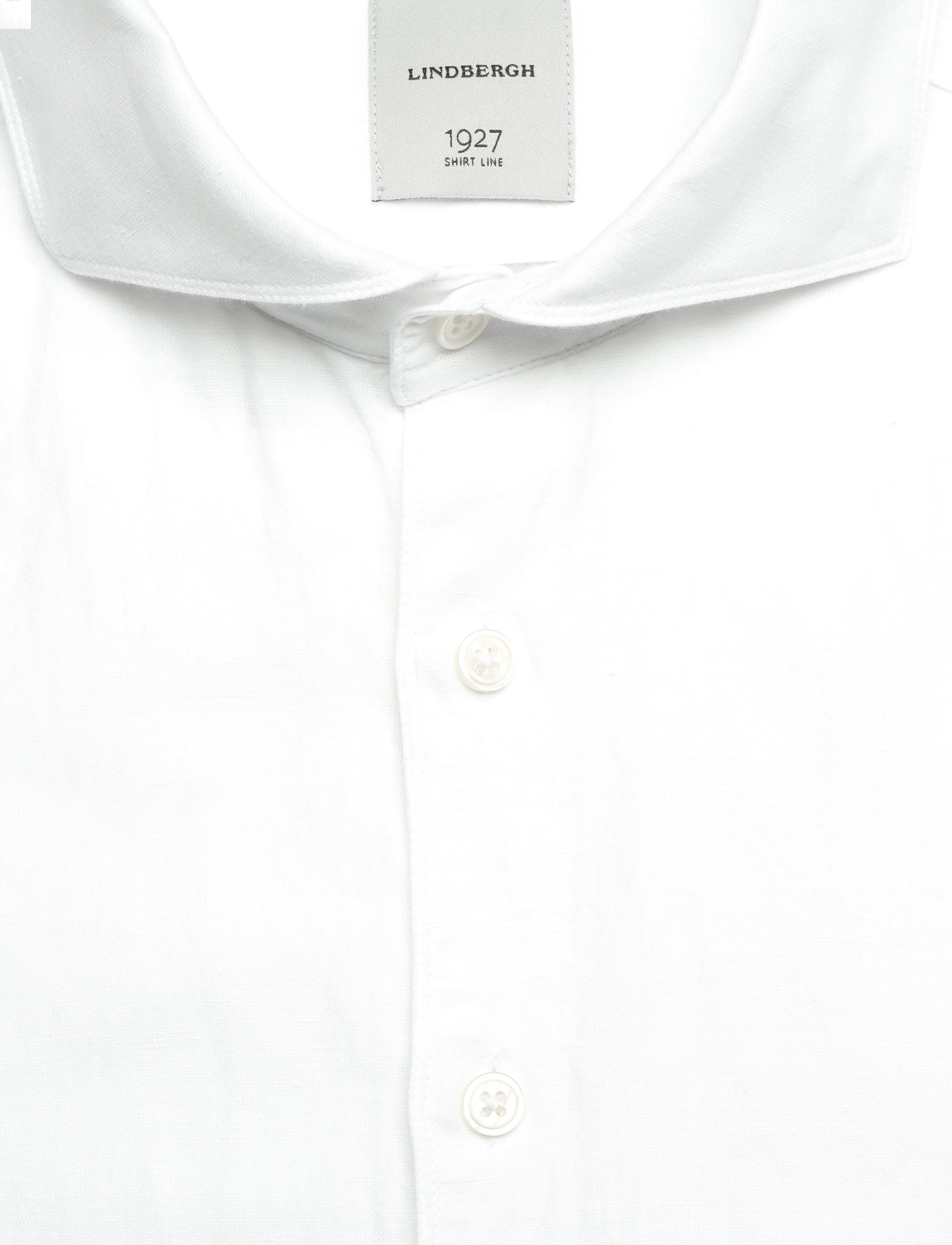Lindbergh Black - 1927: Cotton/lin shirt WF L/S - oxford-hemden - white - 2