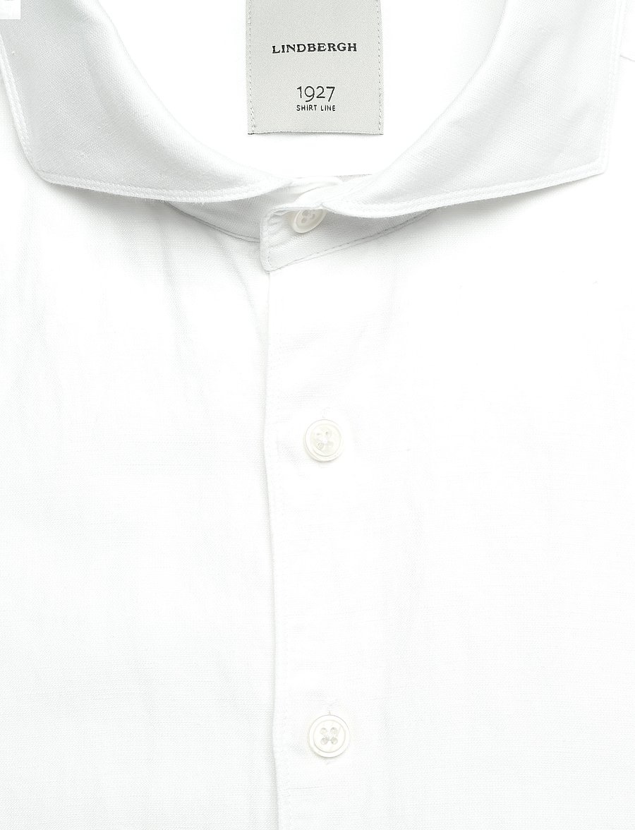 Lindbergh Black - 1927: Cotton/lin shirt WF L/S - oxford-hemden - white - 2
