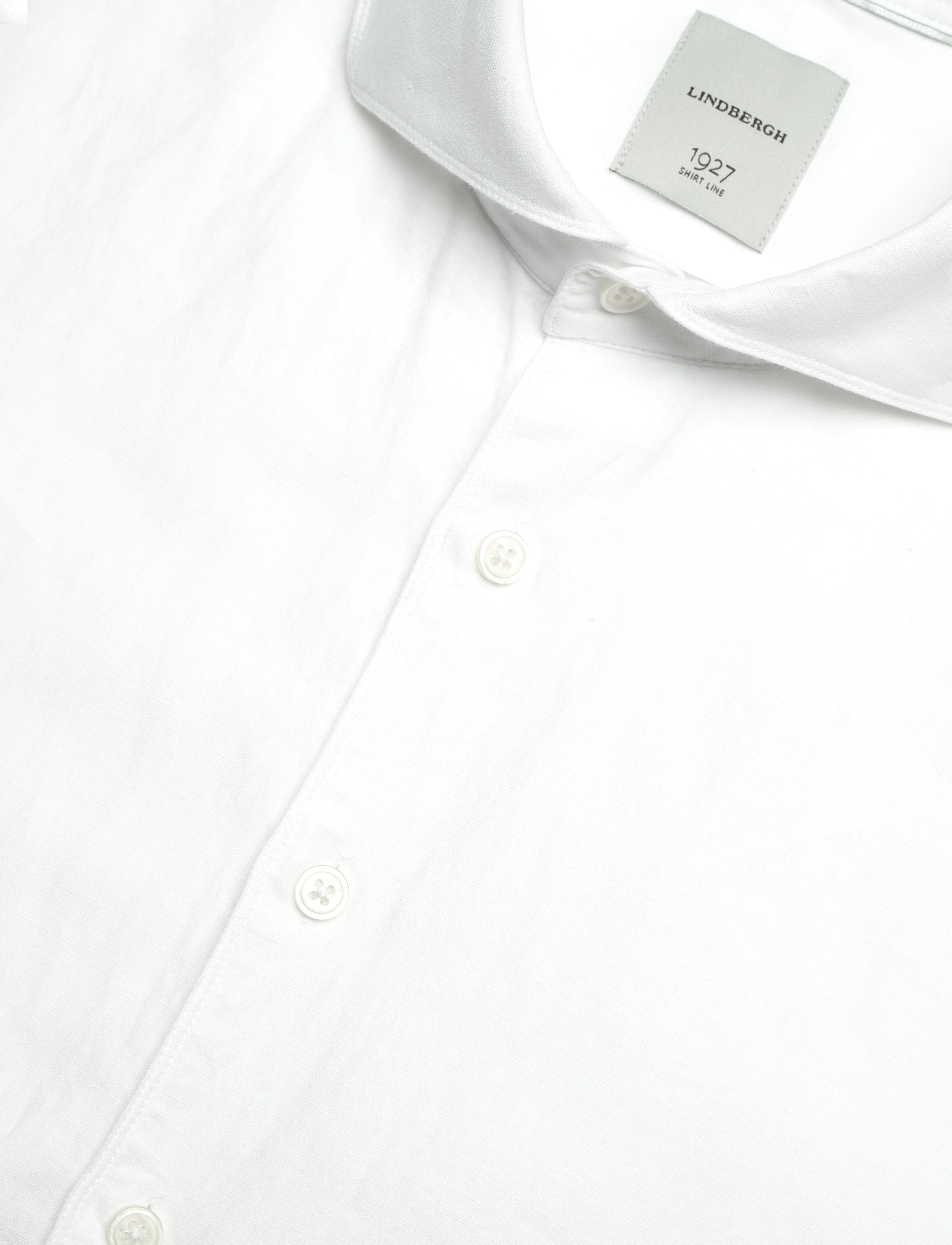 Lindbergh Black - 1927: Cotton/lin shirt WF L/S - oxford-hemden - white - 3