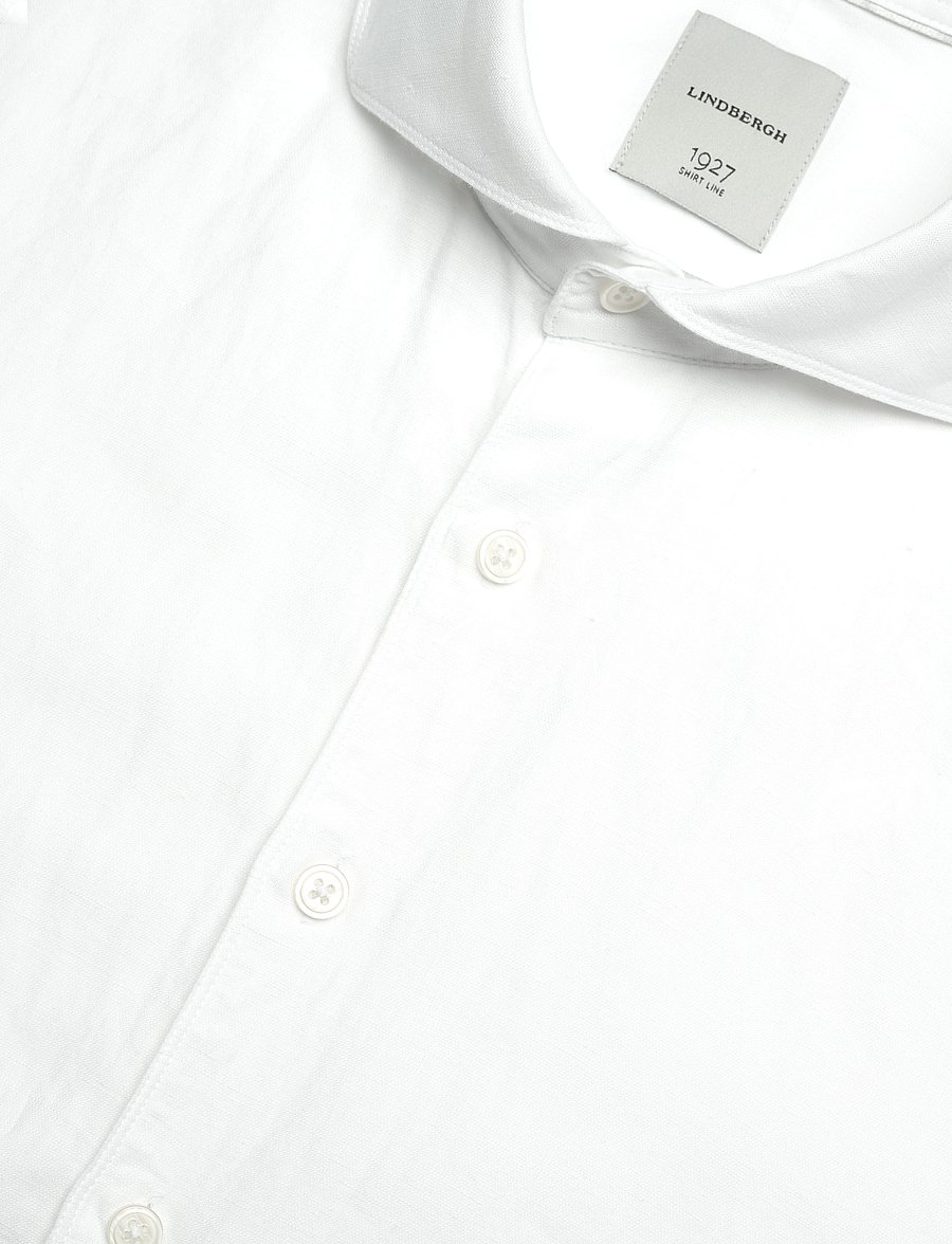 Lindbergh Black - 1927: Cotton/lin shirt WF L/S - oxford-hemden - white - 3