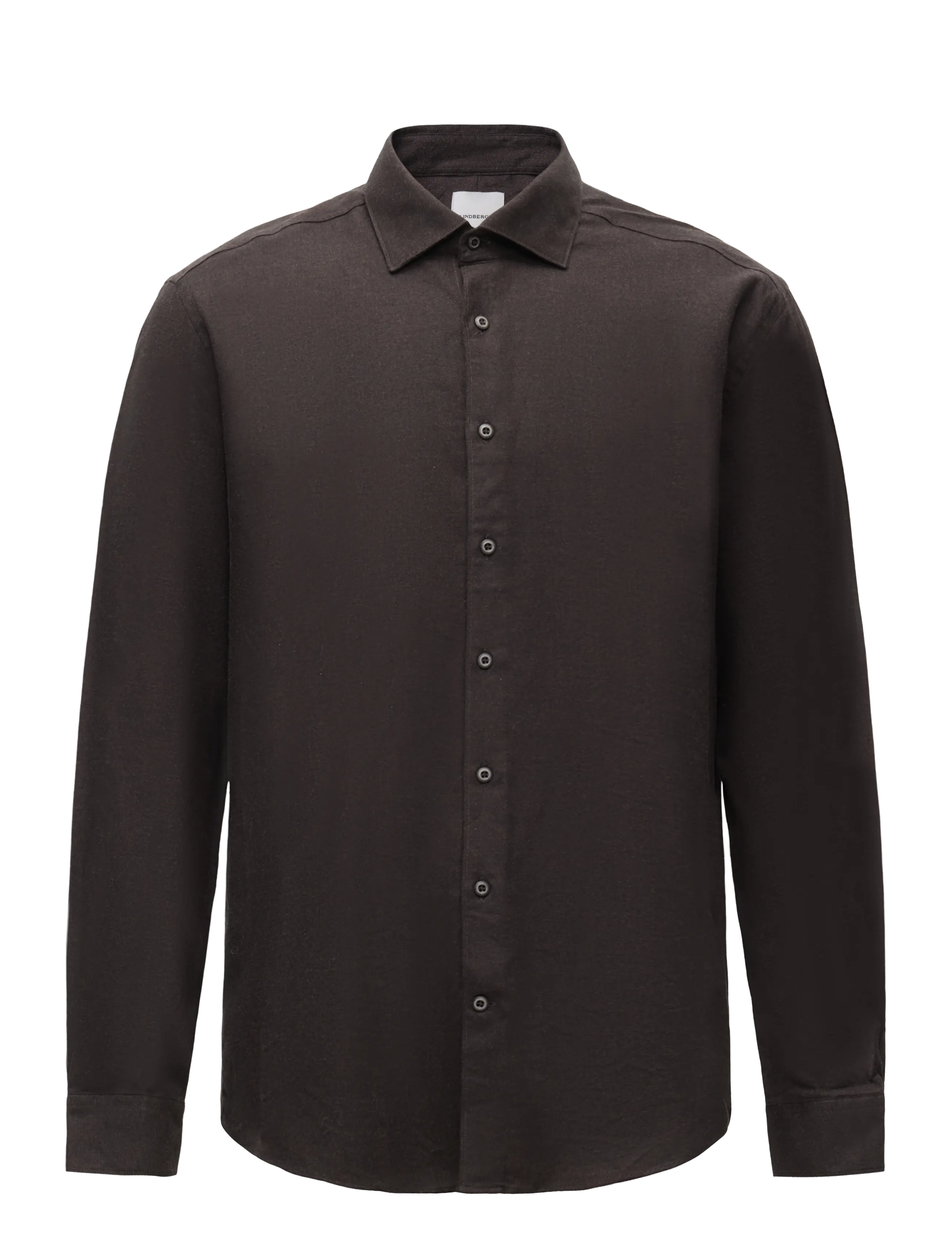 Lindbergh Black - 1927: Cashmere touch soft collar shirt WF L/S - koszule wizytowe - dk brown mel - 1