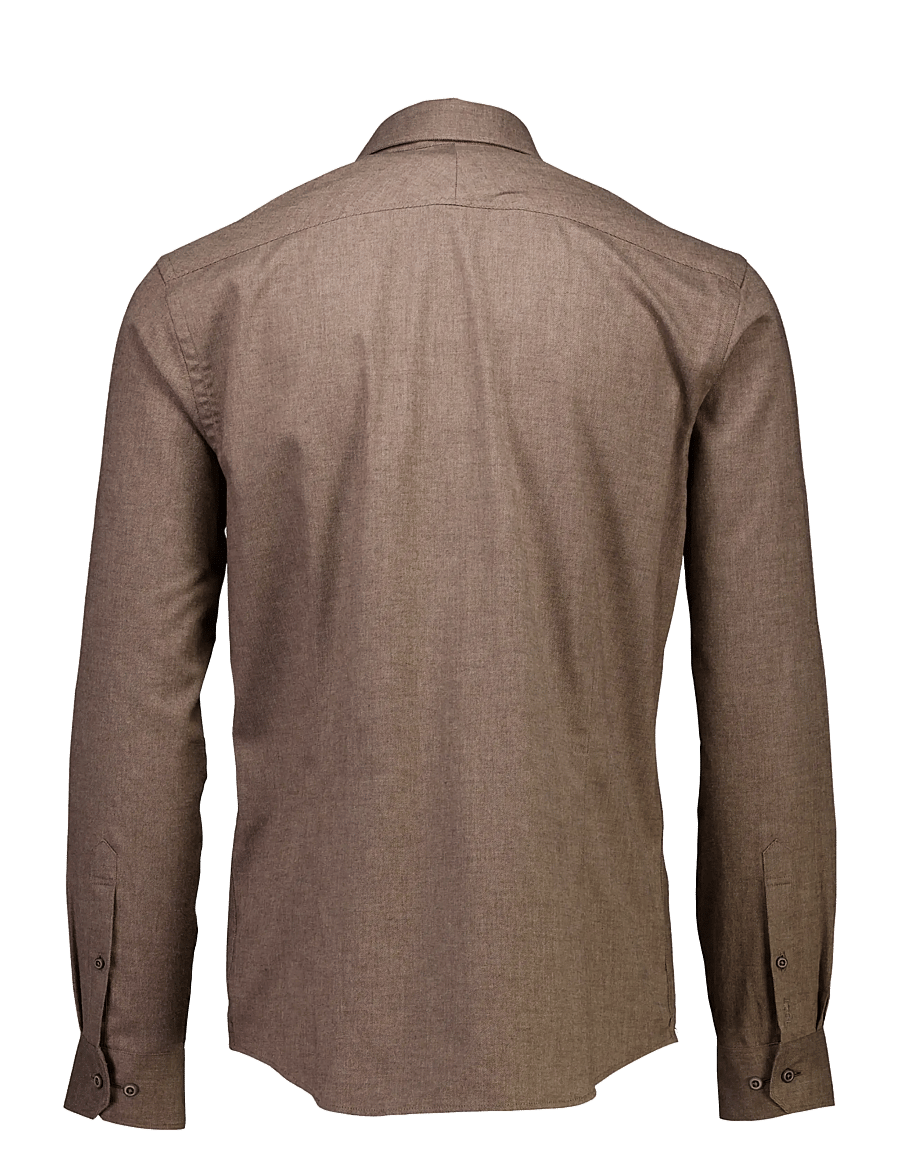 Lindbergh Black - 1927: Cashmere touch soft collar shirt WF L/S - formal shirts - dk sand mel - 2