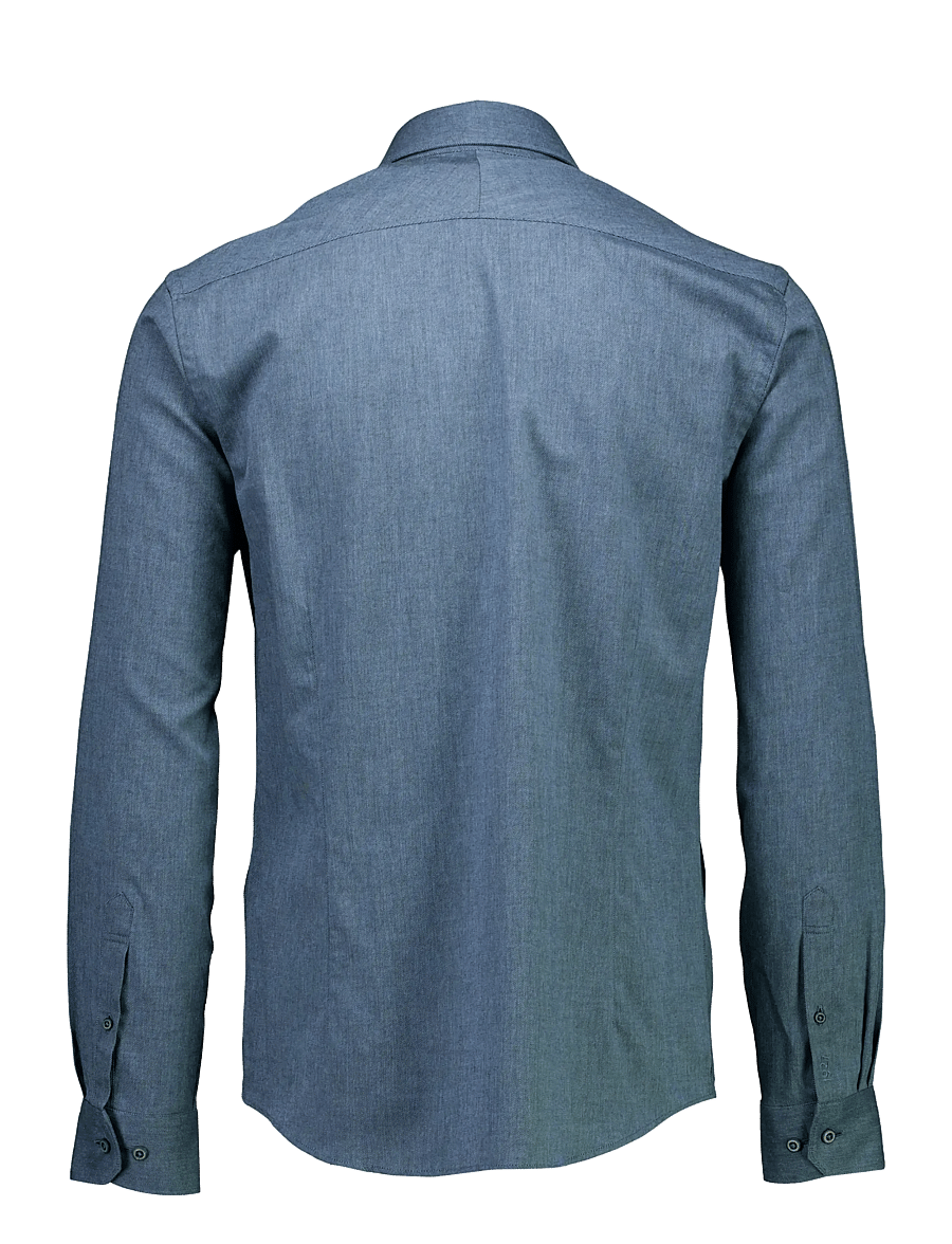 Lindbergh Black - 1927: Cashmere touch soft collar shirt WF L/S - formelle hemden - mid blue mel - 2