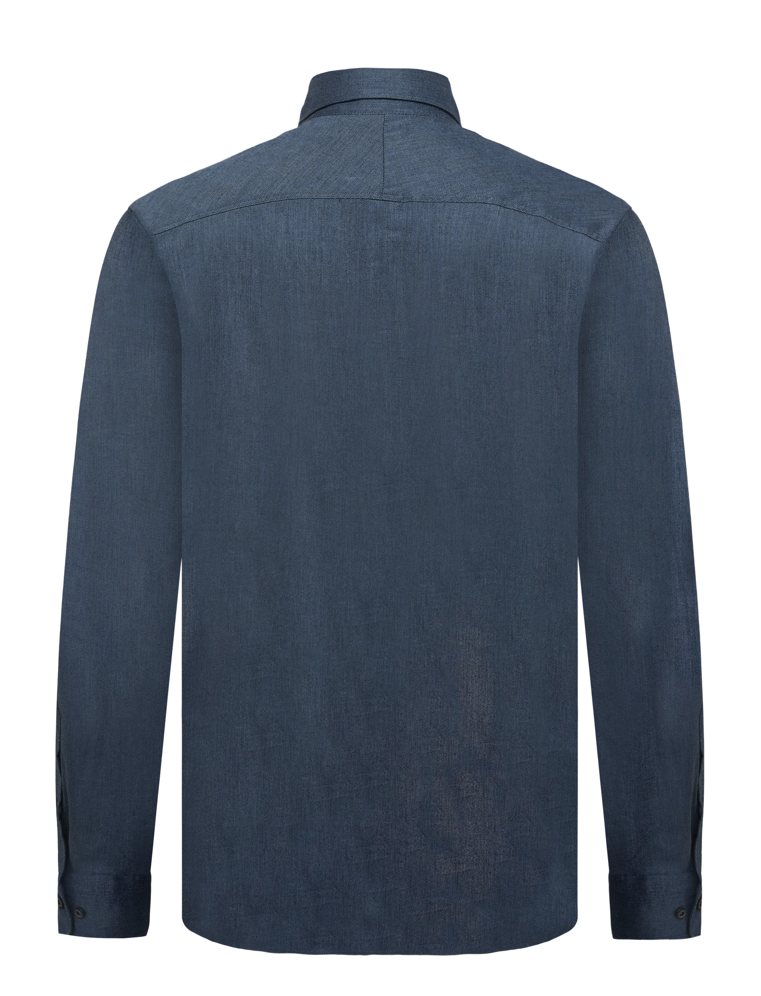 Lindbergh Black - 1927: Cashmere touch soft collar shirt WF L/S - kostymskjortor - mid blue mel - 2