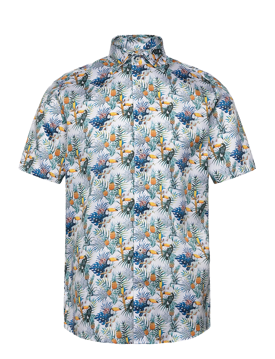 Lindbergh Black - 1927: AOP shirt WF S/S - gemusterte hemden - white - 1