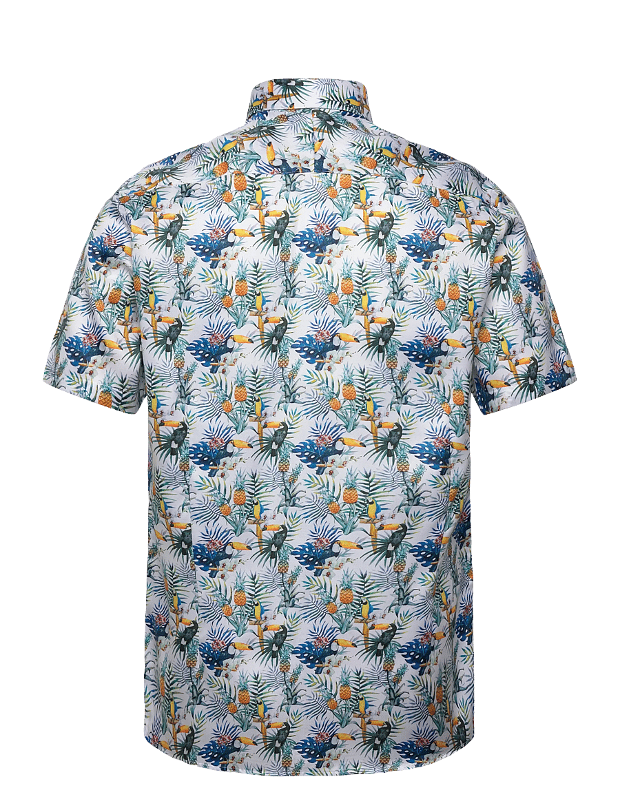 Lindbergh Black - 1927: AOP shirt WF S/S - gemusterte hemden - white - 2