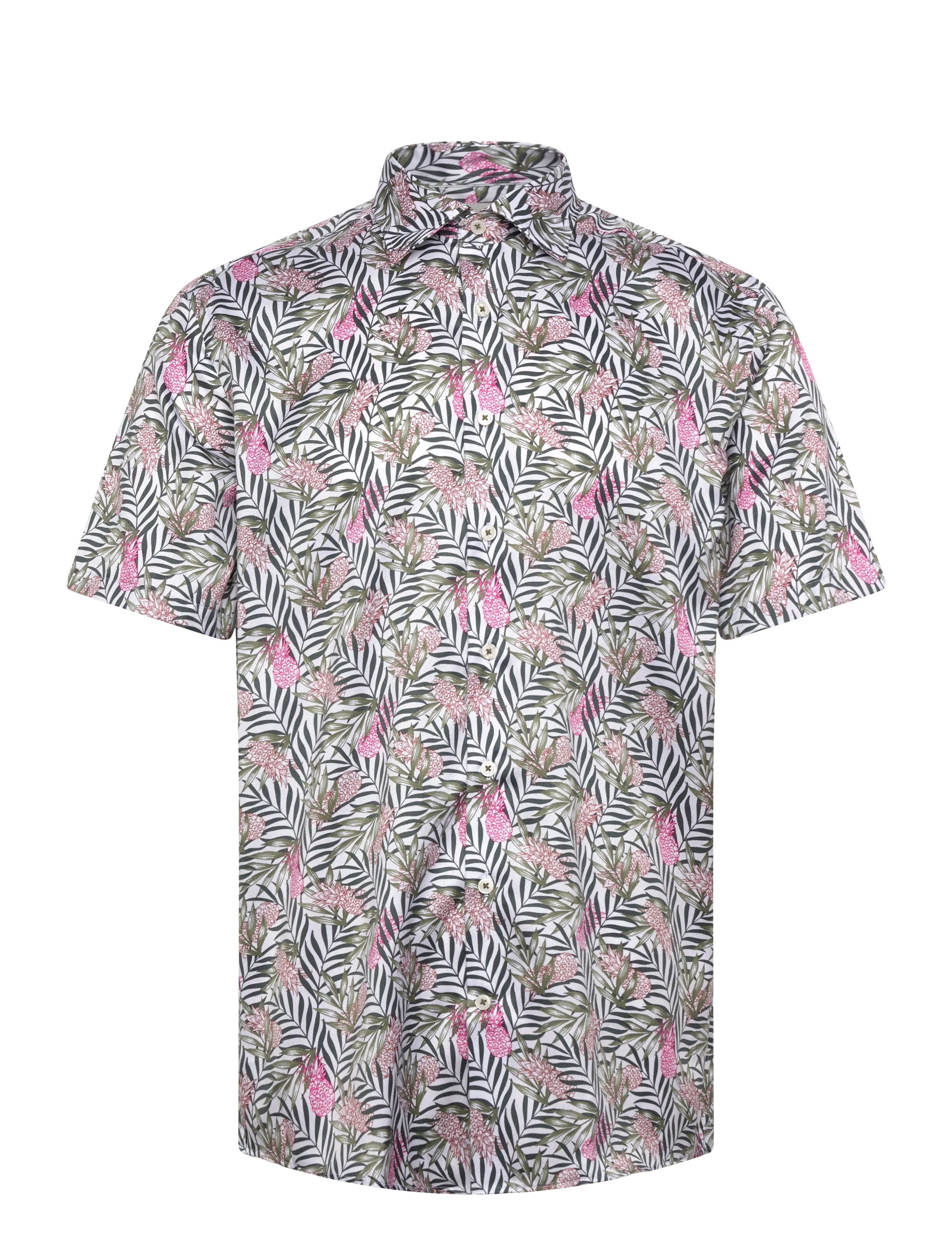 Lindbergh Black 1927: AOP shirt WF S/S - Apģērbi - WHITE / multi