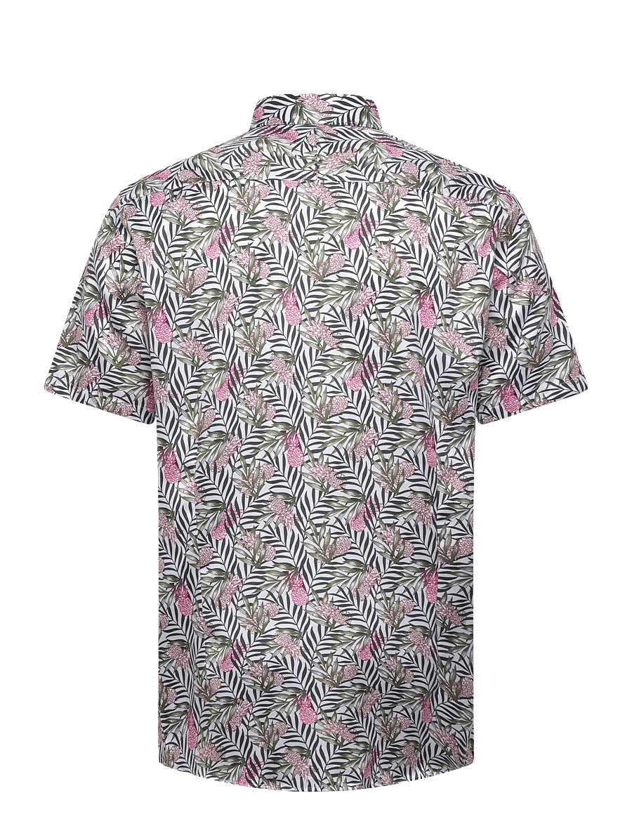 Lindbergh Black - 1927: AOP shirt WF S/S - mønstrede skjorter - white - 2