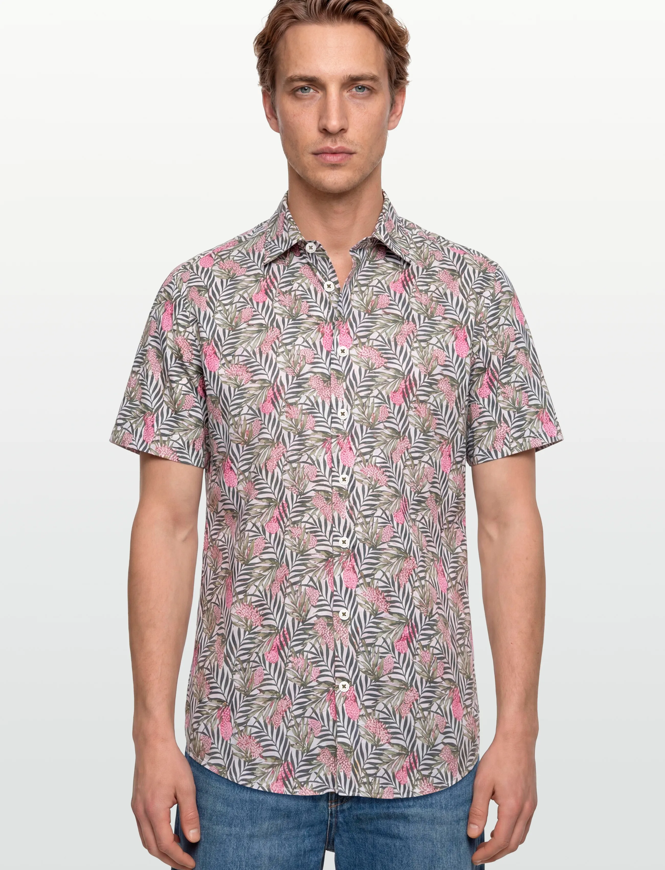 Lindbergh Black - 1927: AOP shirt WF S/S - raštuoti marškiniai - white - 3