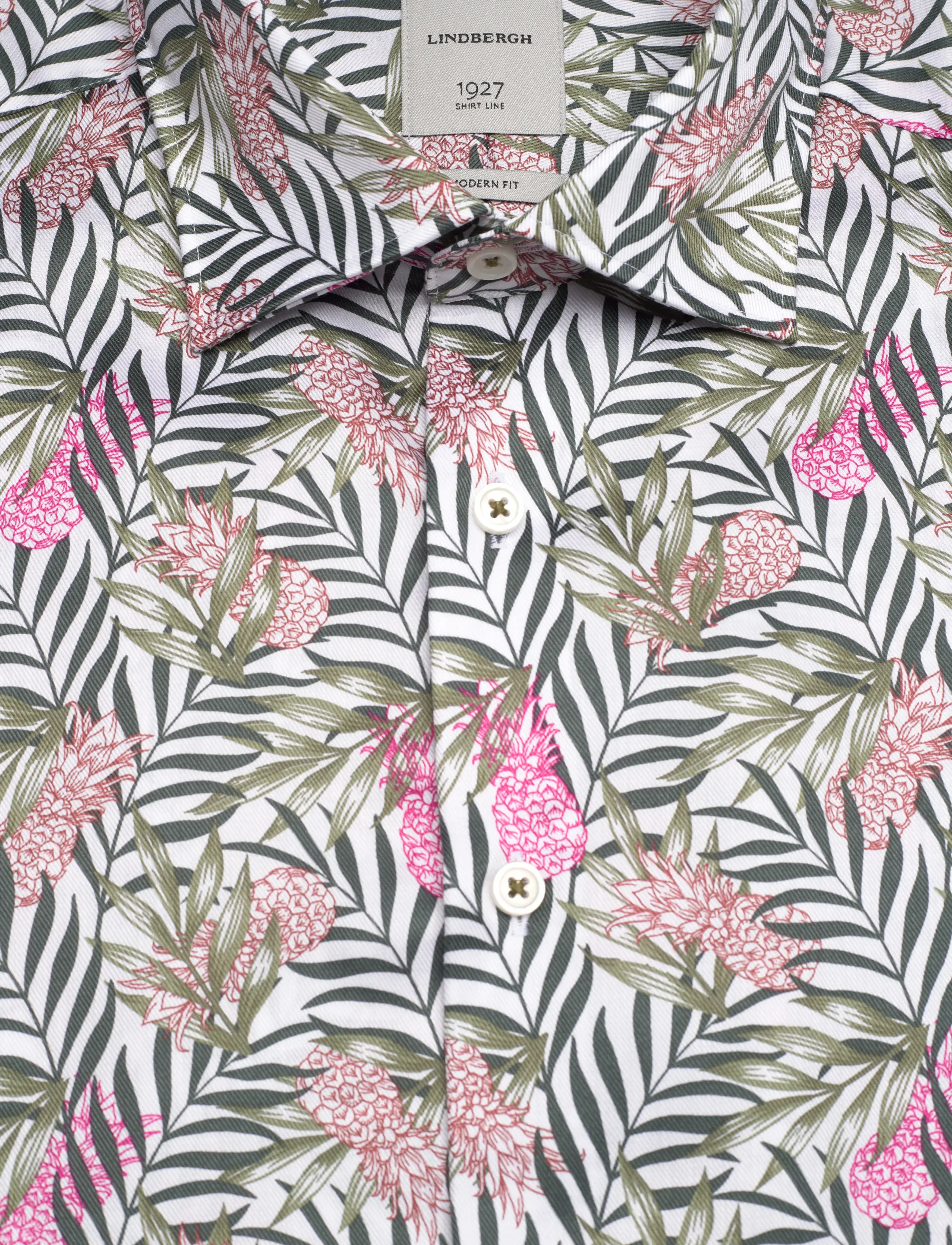 Lindbergh Black - 1927: AOP shirt WF S/S - mønstrede skjorter - white - 2