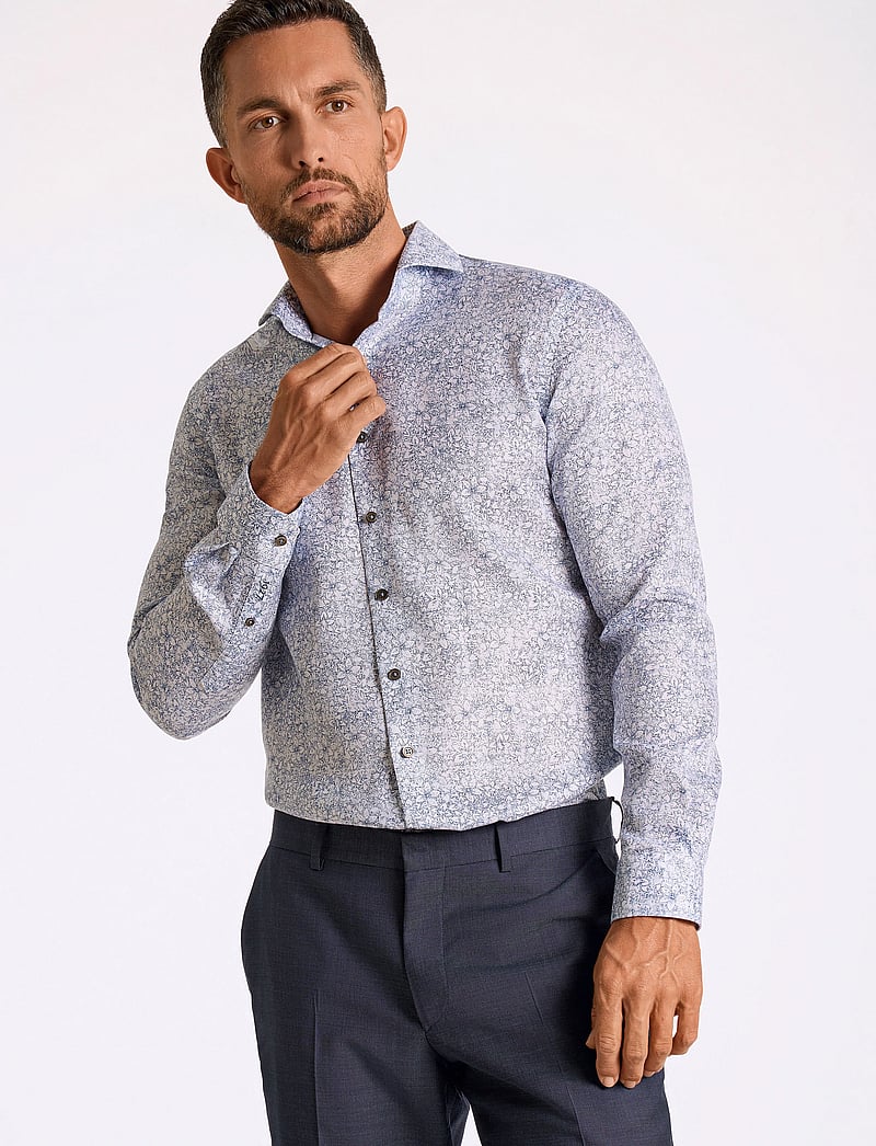 Lindbergh Black - 1927: AOP shirt WF L/S - blue - 0