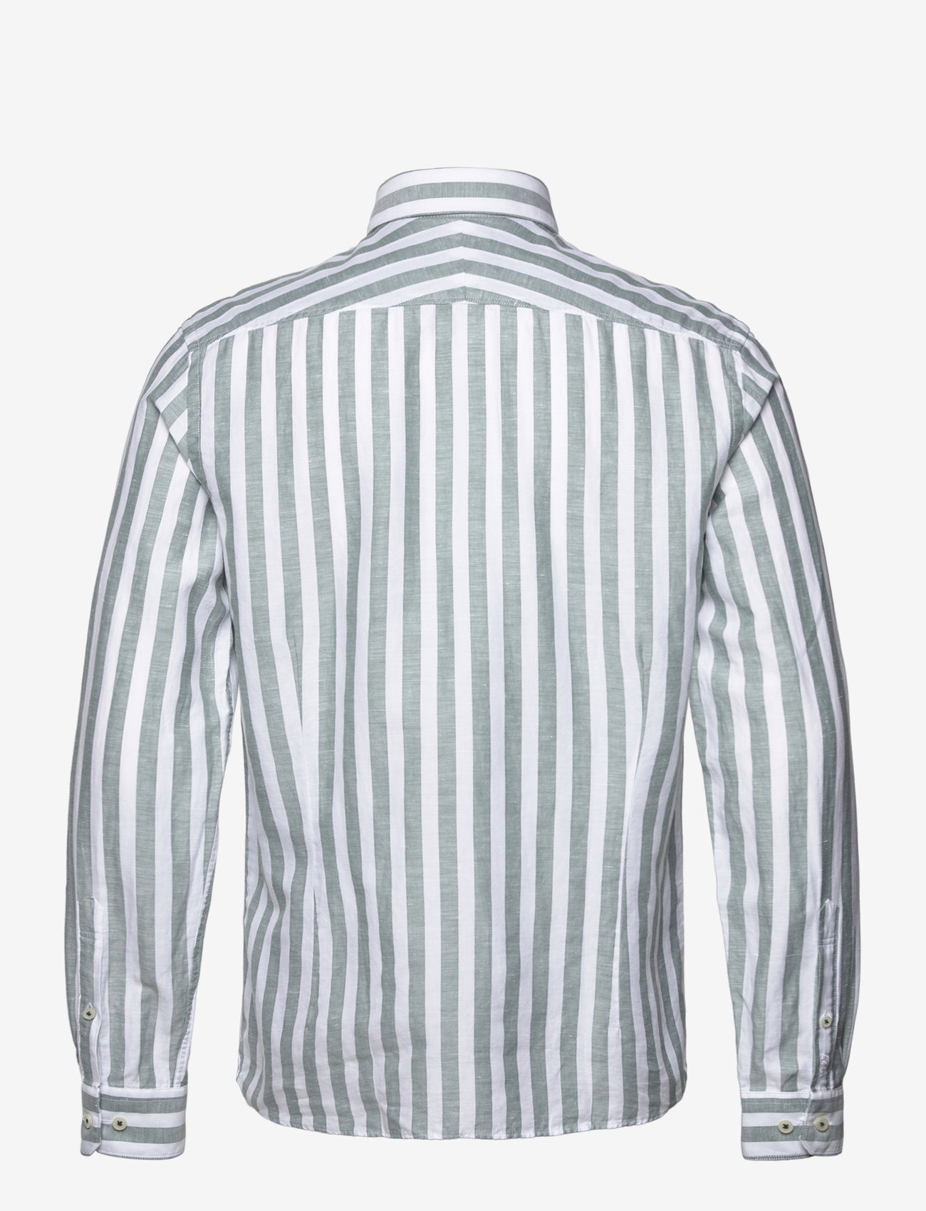 Lindbergh Black - 1927: Cotton linen soft collar str - triibulised särgid - lt green - 2