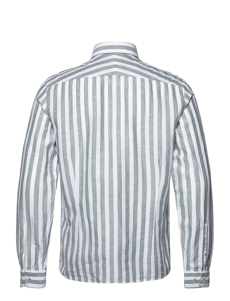 Lindbergh Black - 1927: Cotton linen soft collar str - triibulised särgid - lt green - 2