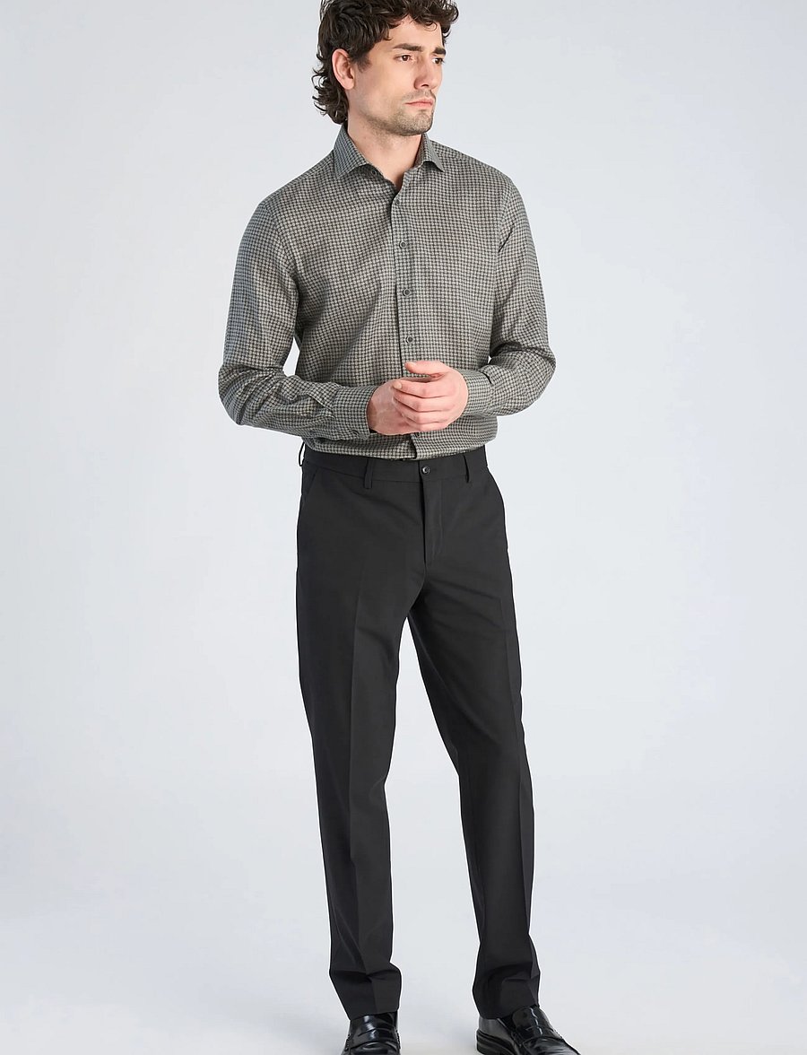 Lindbergh Black - 1927: Cashmere touch twilll AOP shirt WF L/S - formelle hemden - dk green - 0