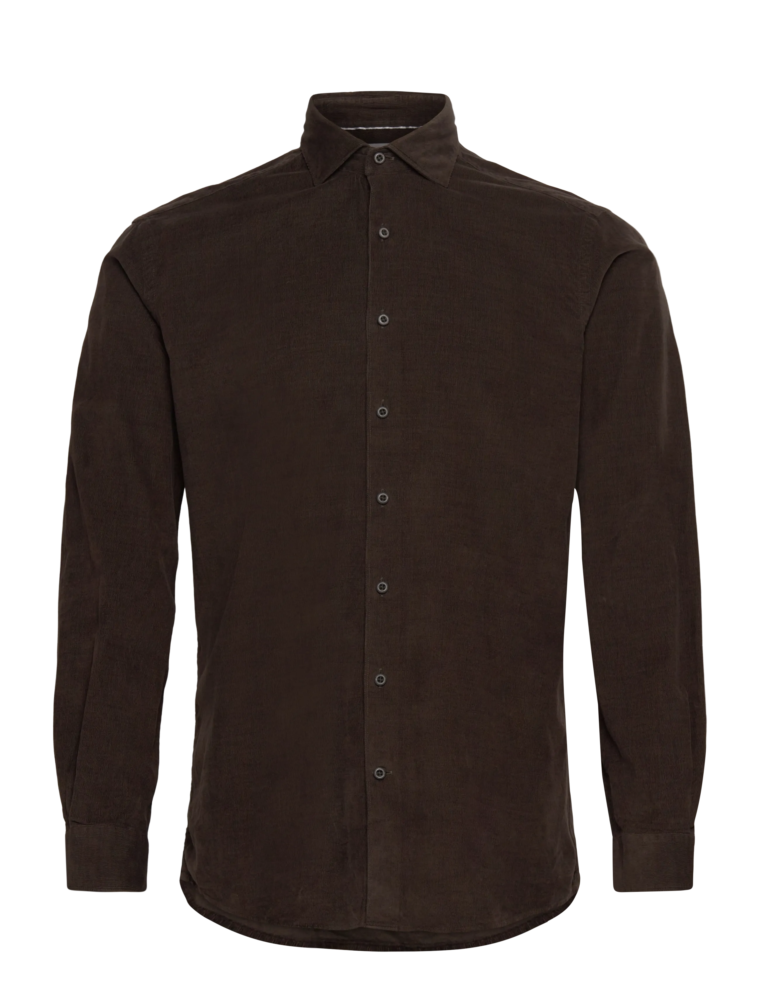 Lindbergh Black ?1927: Cashmere touch corduroy shi - Skjorter - BLACK OLIVE / brown