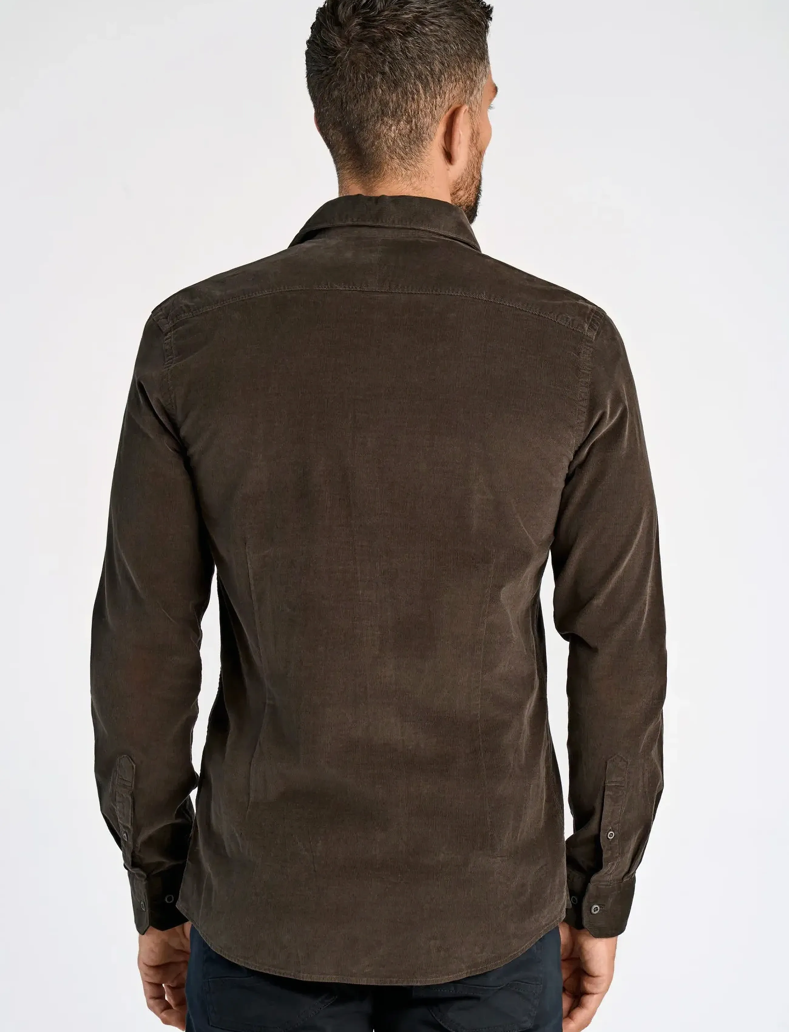 Lindbergh Black - ?1927: Cashmere touch corduroy shi - cordhemden - black olive - 4