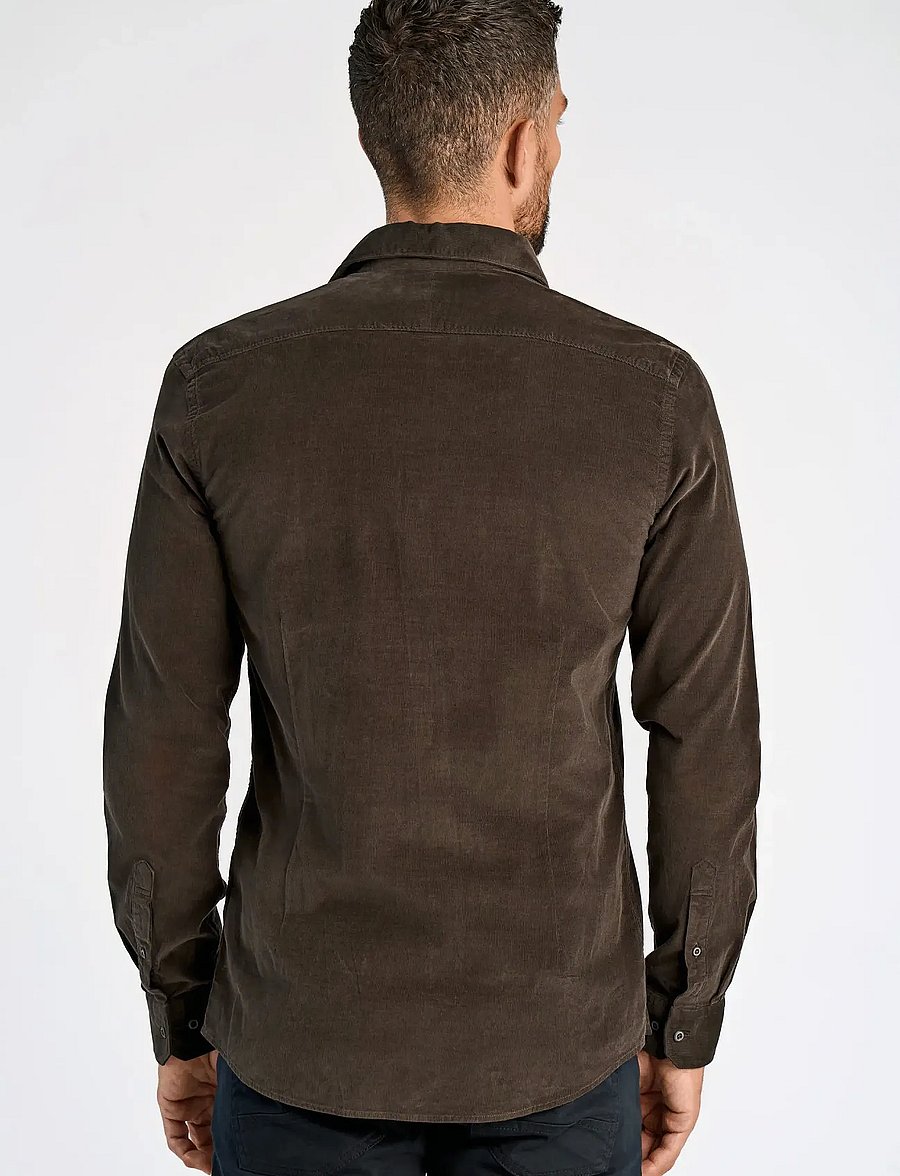 Lindbergh Black - ?1927: Cashmere touch corduroy shi - cordhemden - black olive - 4