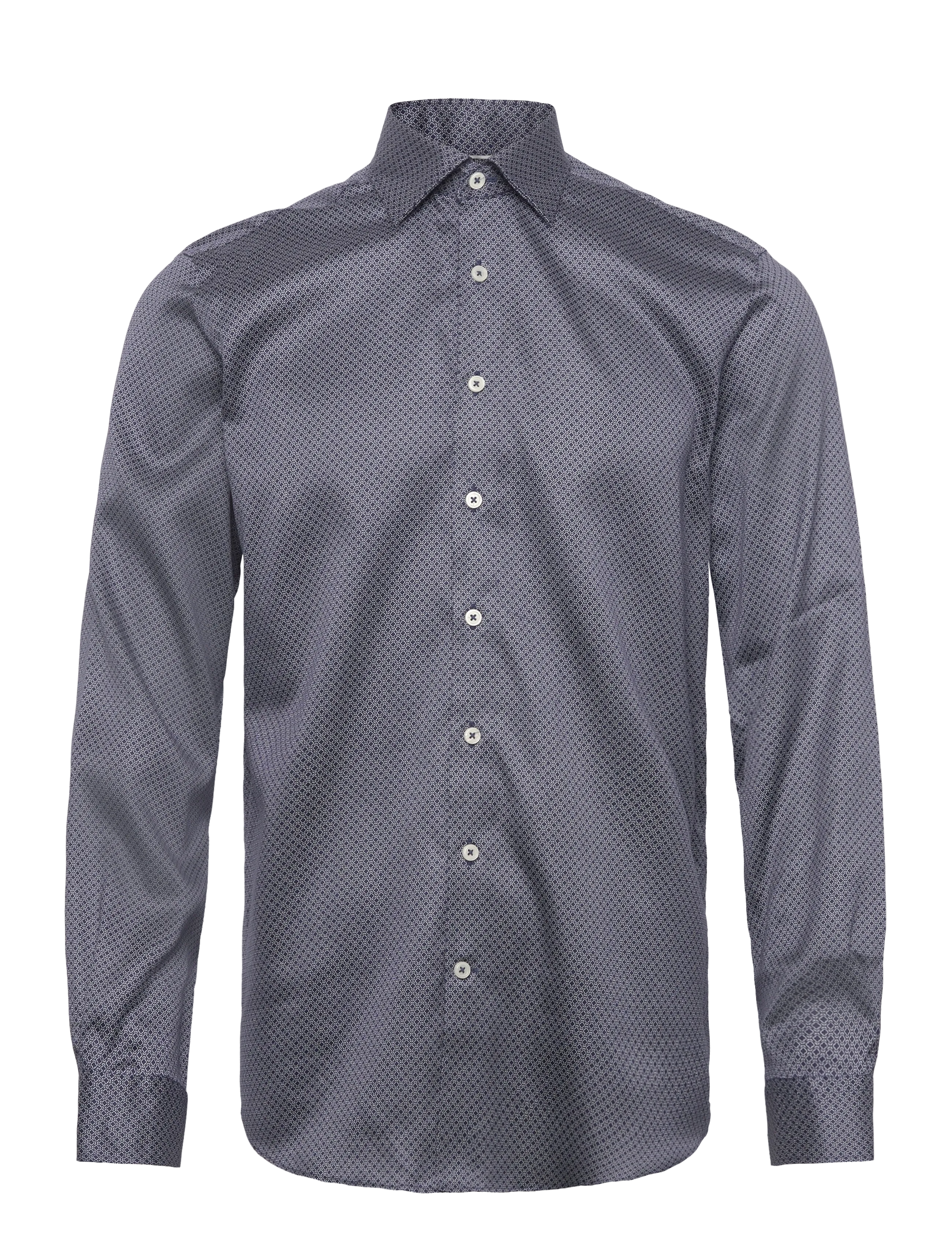 Lindbergh Black 1927: AOP shirt WF L/S - Deals - DK BLUE / blue