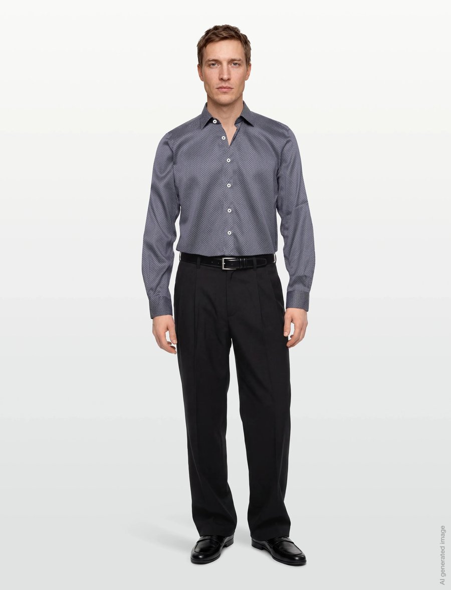 Lindbergh Black - 1927: AOP shirt WF L/S - hemden mit muster - dk blue - 0