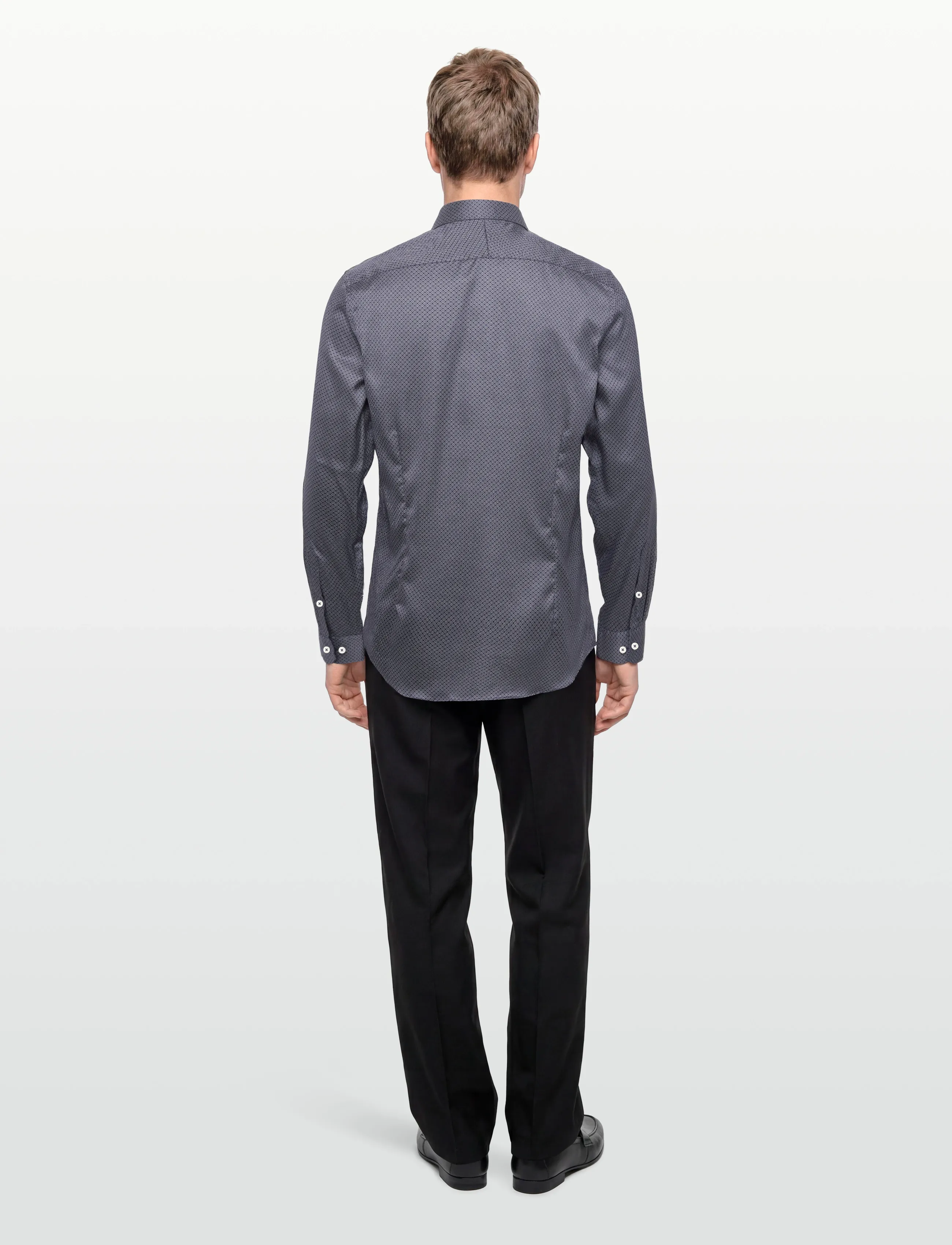 Lindbergh Black - 1927: AOP shirt WF L/S - mønstrede skjorter - dk blue - 4