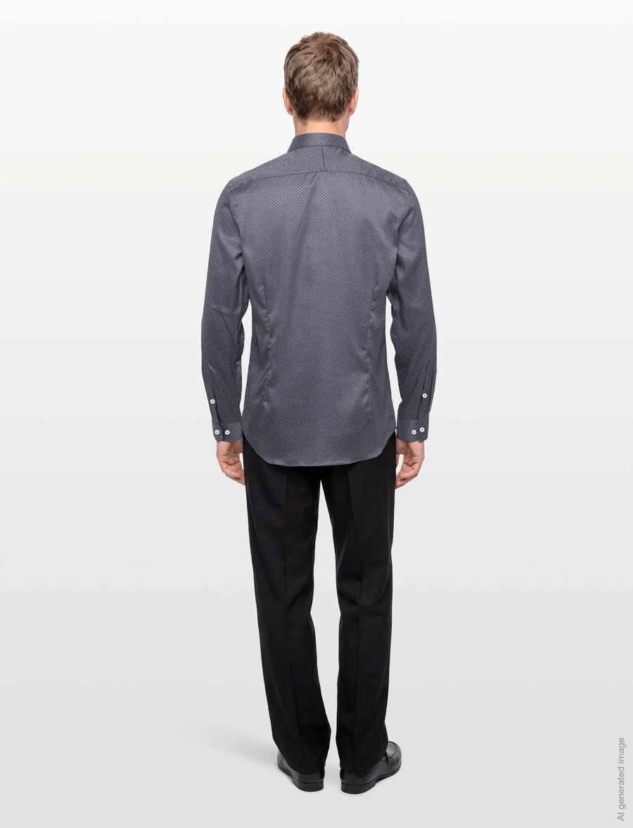 Lindbergh Black - 1927: AOP shirt WF L/S - hemden mit muster - dk blue - 4