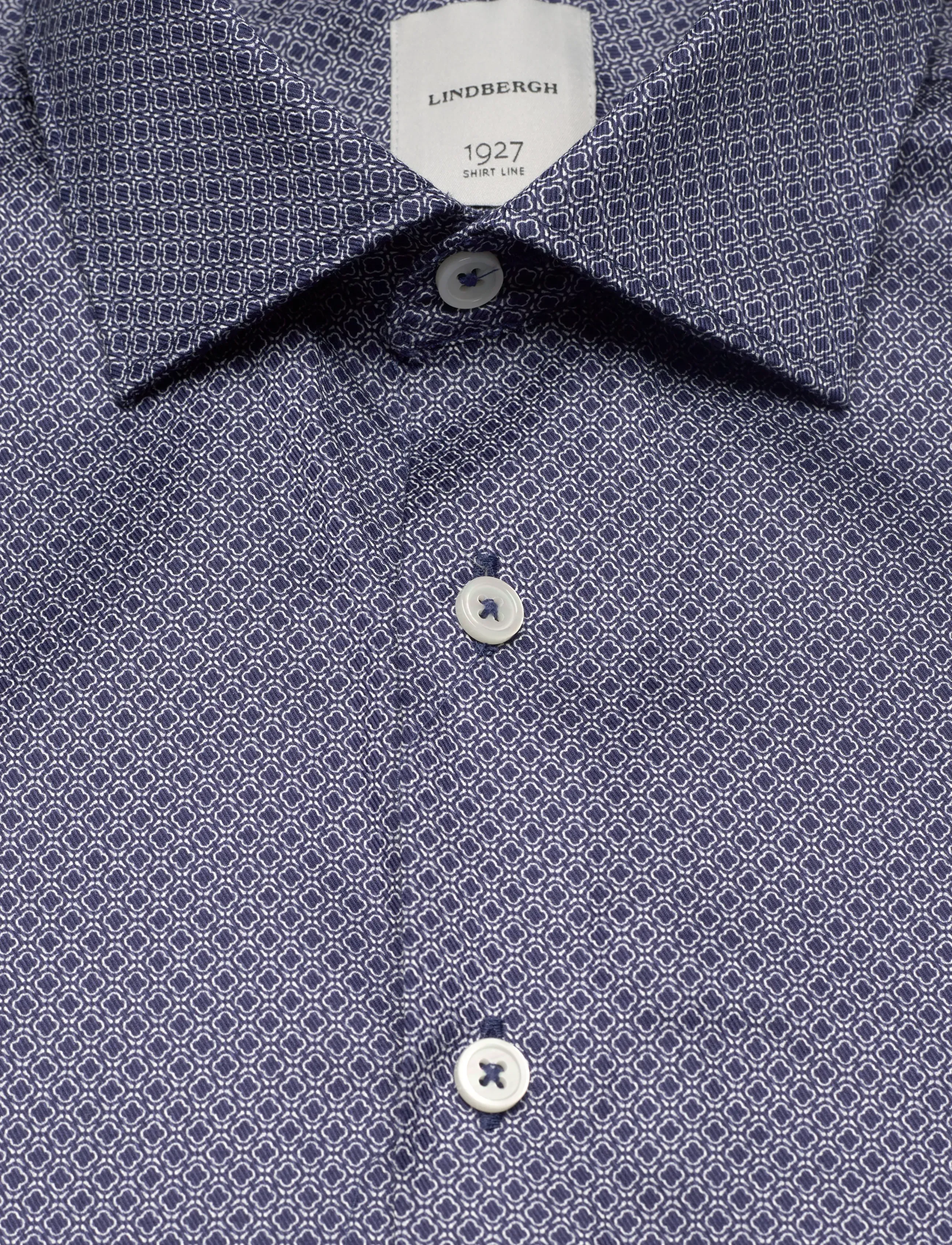 Lindbergh Black - 1927: AOP shirt WF L/S - hemden mit muster - dk blue - 2