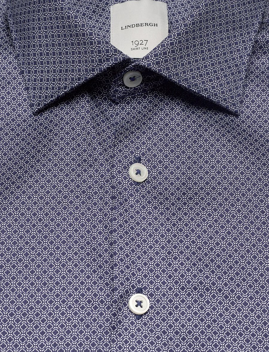 Lindbergh Black - 1927: AOP shirt WF L/S - hemden mit muster - dk blue - 2