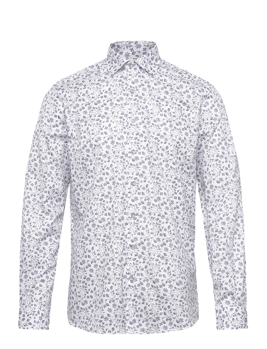 Lindbergh Black - 1927: AOP shirt WF L/S - mønstrede skjorter - white - 1