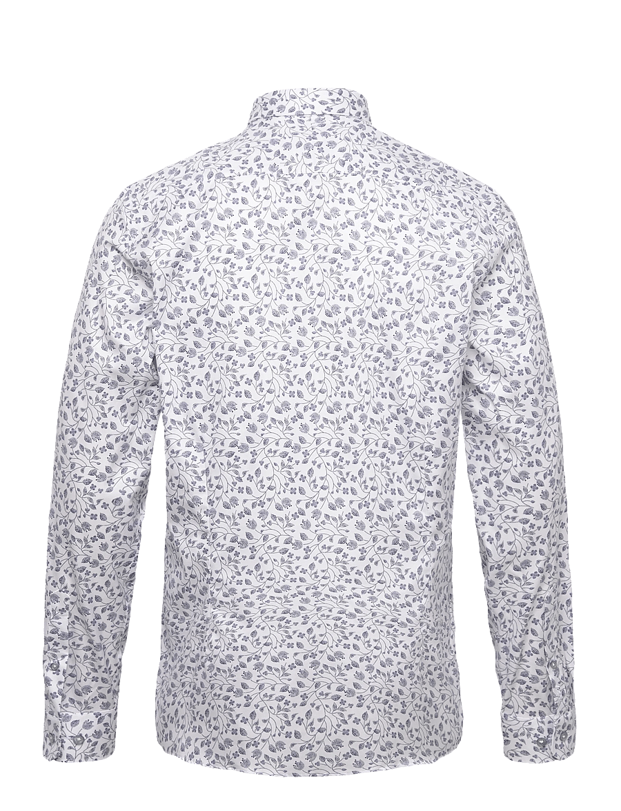 Lindbergh Black - 1927: AOP shirt WF L/S - mønstrede skjorter - white - 2