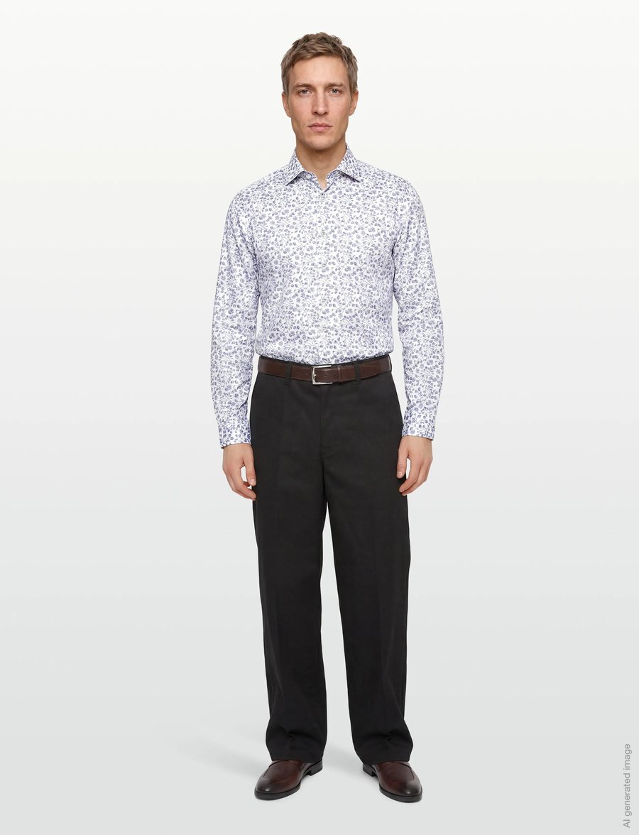 Lindbergh Black - 1927: AOP shirt WF L/S - kuviolliset paidat - white - 0