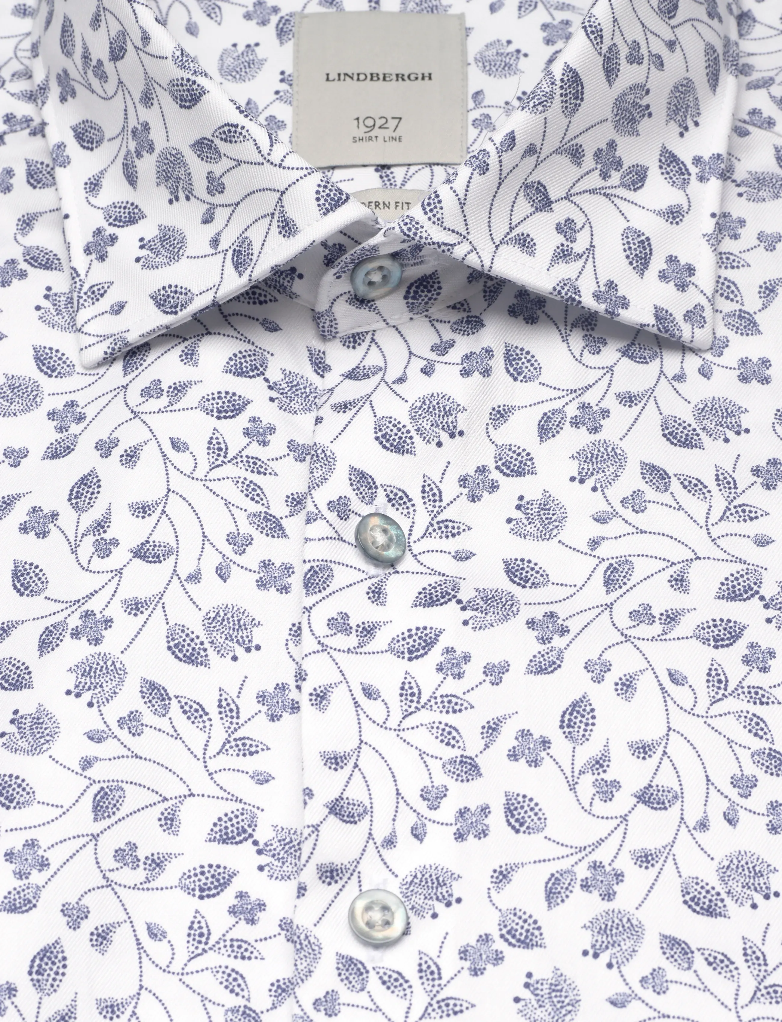 Lindbergh Black - 1927: AOP shirt WF L/S - kuviolliset paidat - white - 5