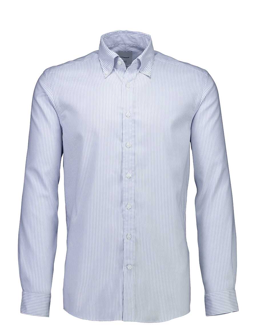 Lindbergh Black - 1927: Pinpoint oxford shirt WF L/S - oxford-skjortor - lt blue stripe - 0