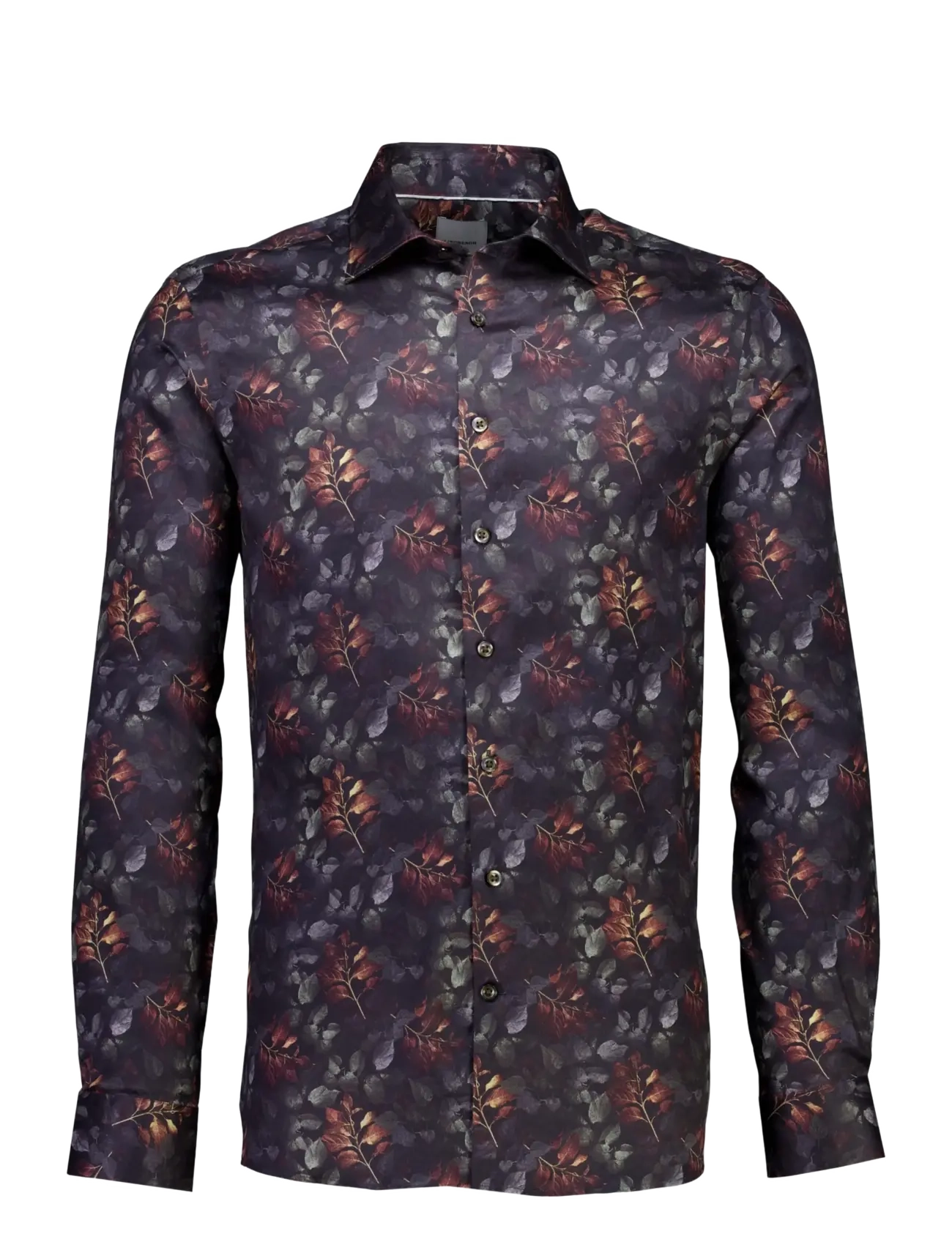 Lindbergh Black 1927: AOP shirt WF L/S - Casual skjortor - DK BROWN / brown