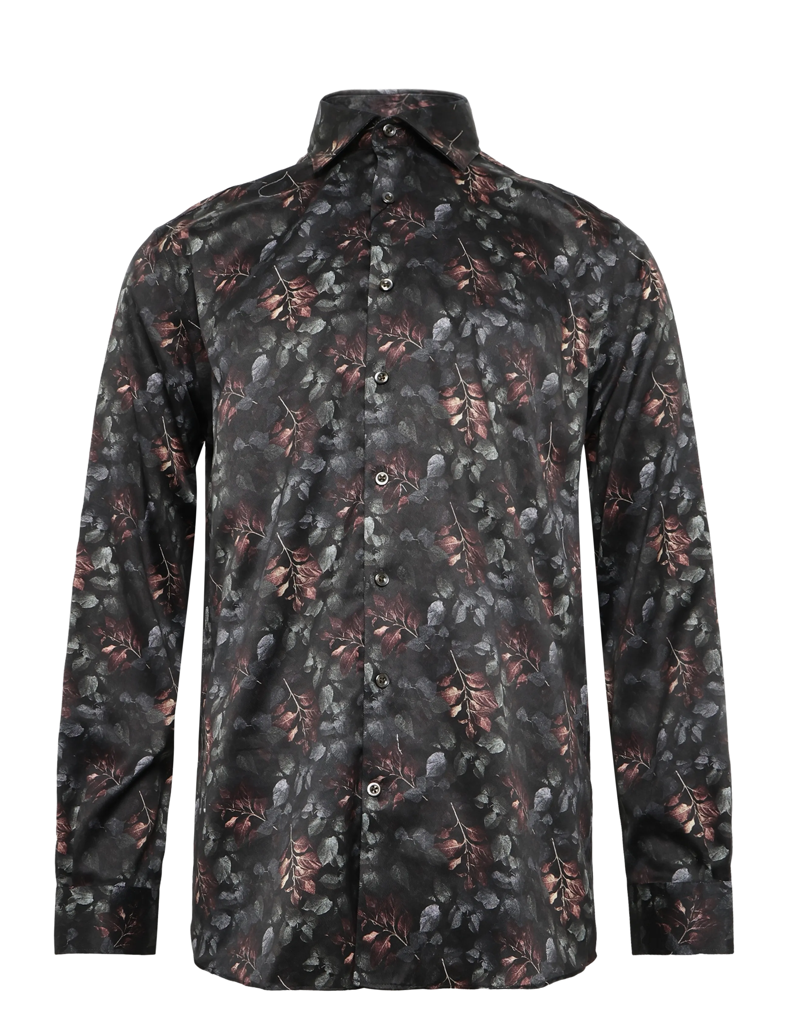 Lindbergh Black - 1927: AOP shirt WF L/S - mönstrade skjortor - dk brown - 1