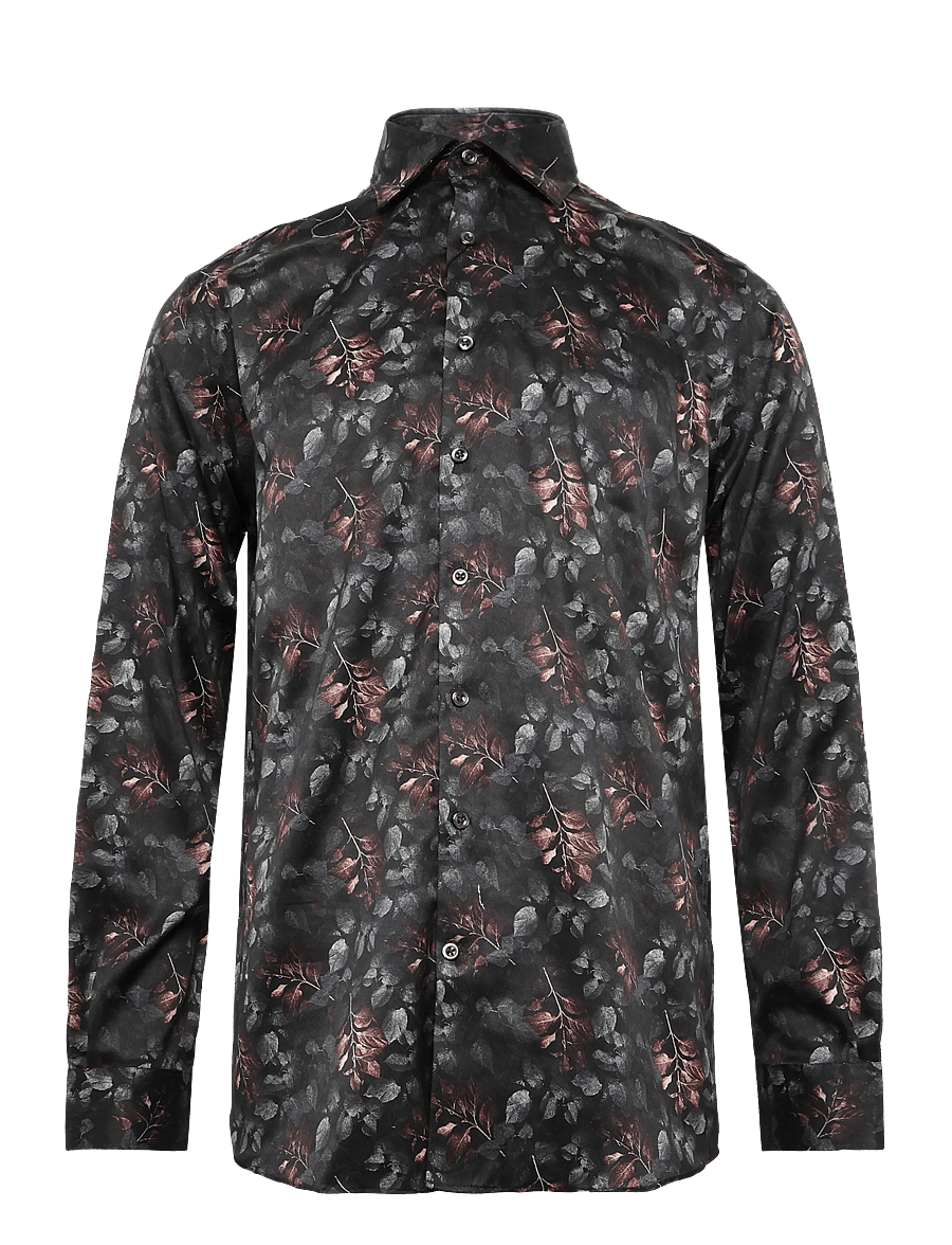 Lindbergh Black - 1927: AOP shirt WF L/S - mönstrade skjortor - dk brown - 1