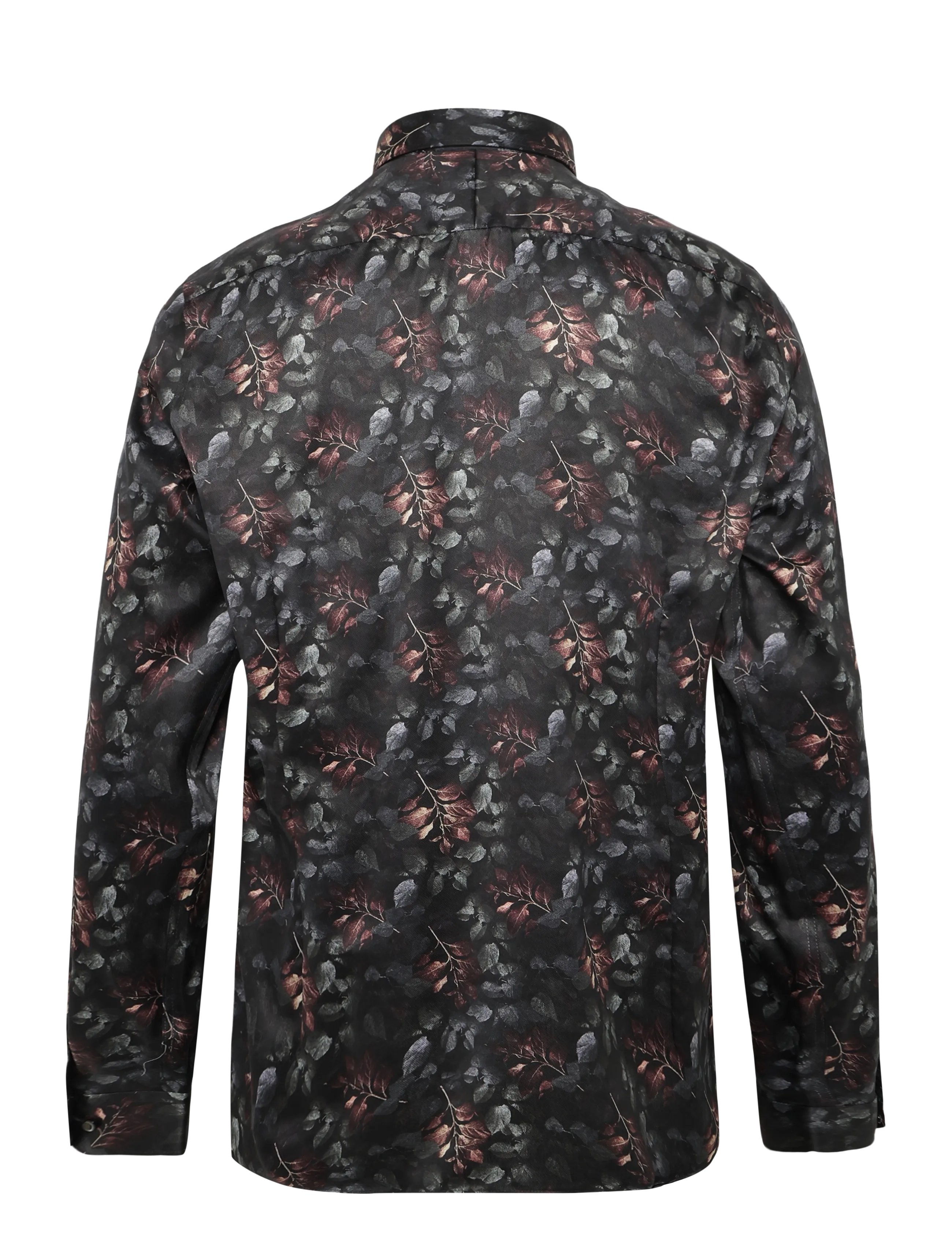 Lindbergh Black - 1927: AOP shirt WF L/S - mönstrade skjortor - dk brown - 2