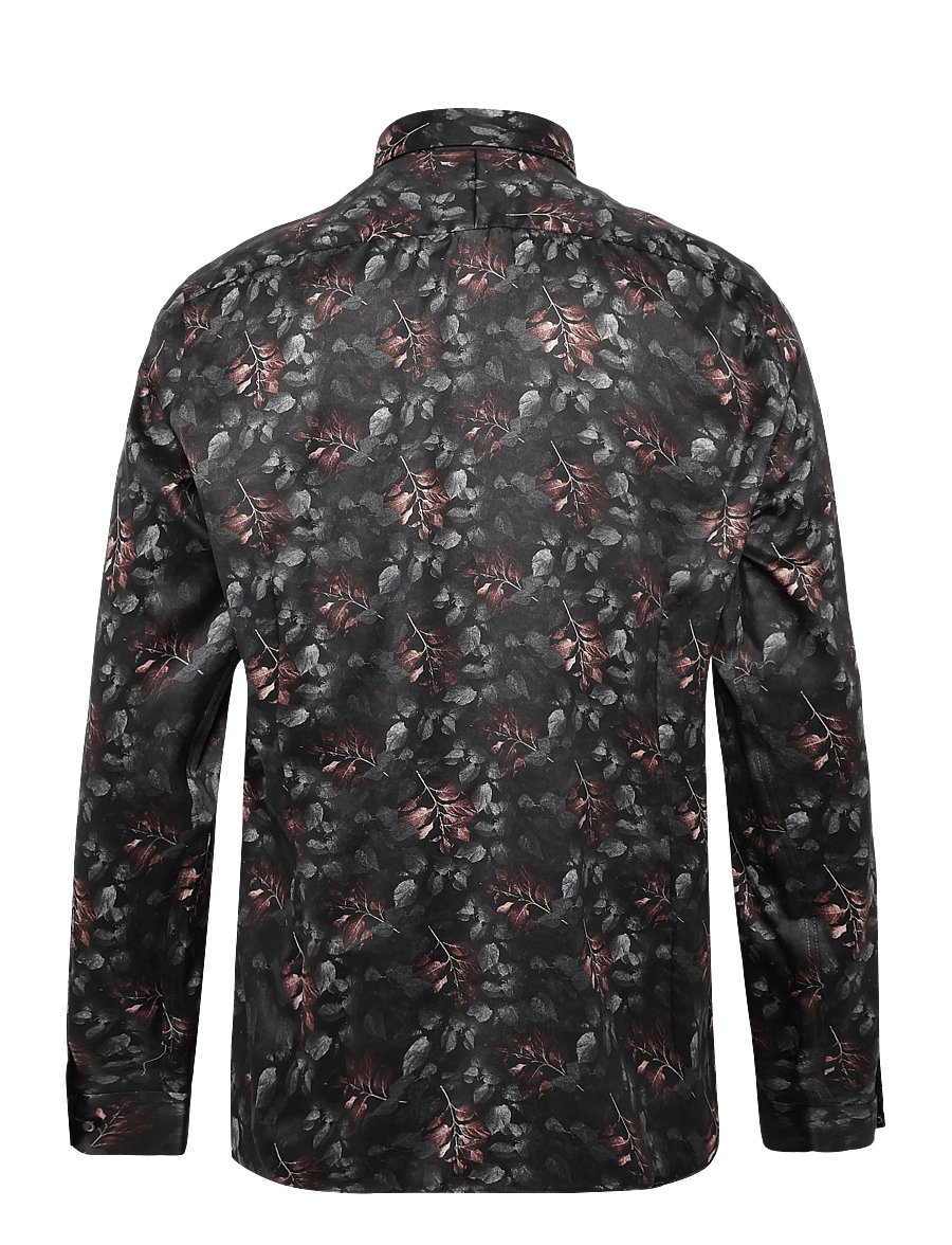 Lindbergh Black - 1927: AOP shirt WF L/S - mönstrade skjortor - dk brown - 2