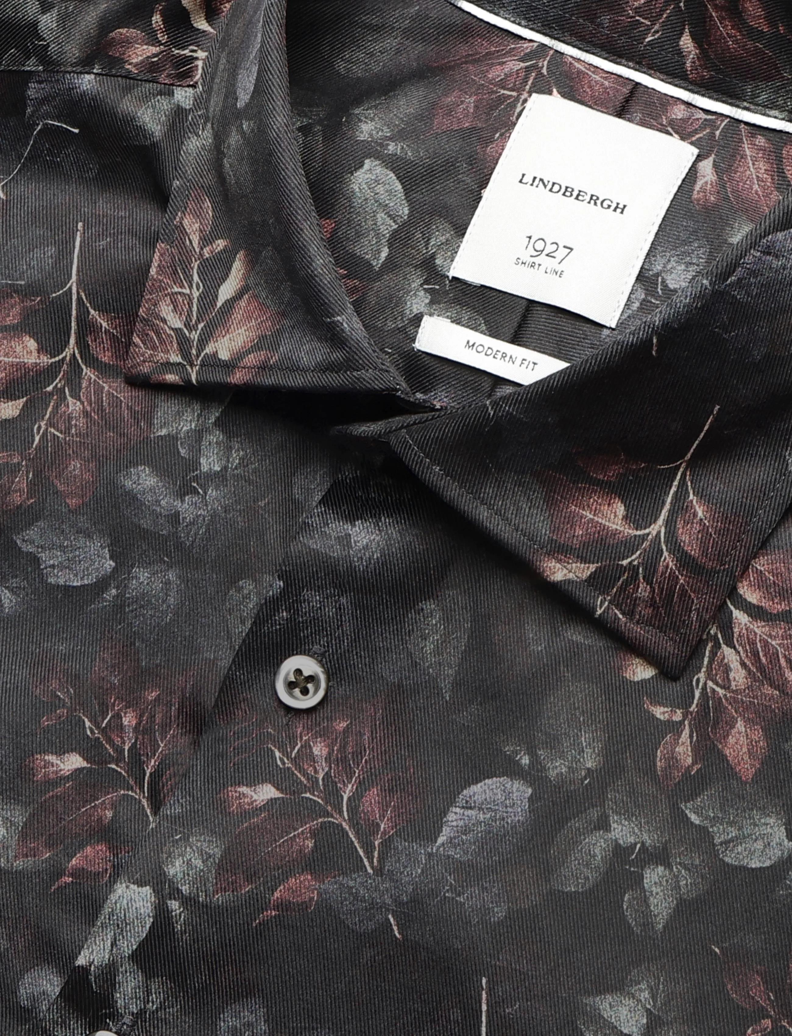 Lindbergh Black - 1927: AOP shirt WF L/S - mönstrade skjortor - dk brown - 5