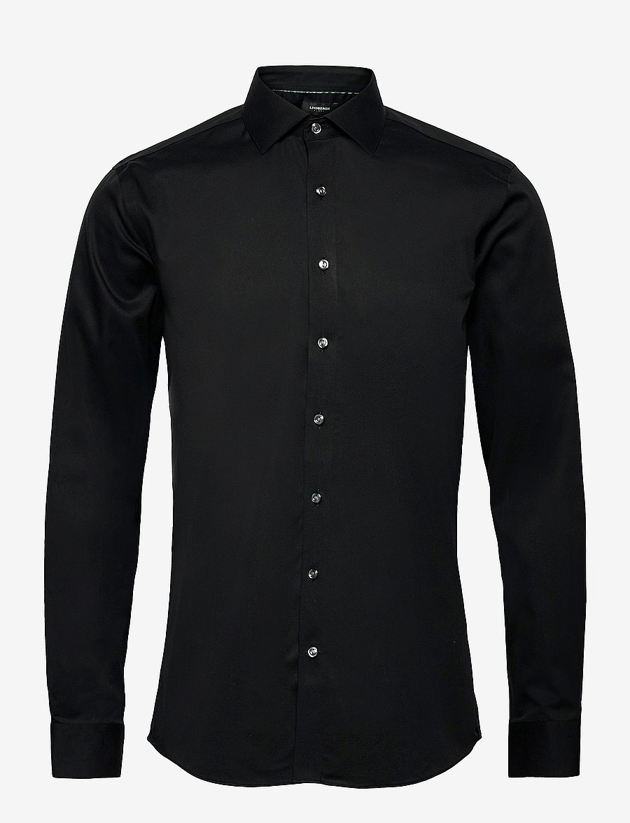 Lindbergh Black - Technical :Cut away collar, tailor fit cotton shirt, WF LS - formelle skjorter - black - 1