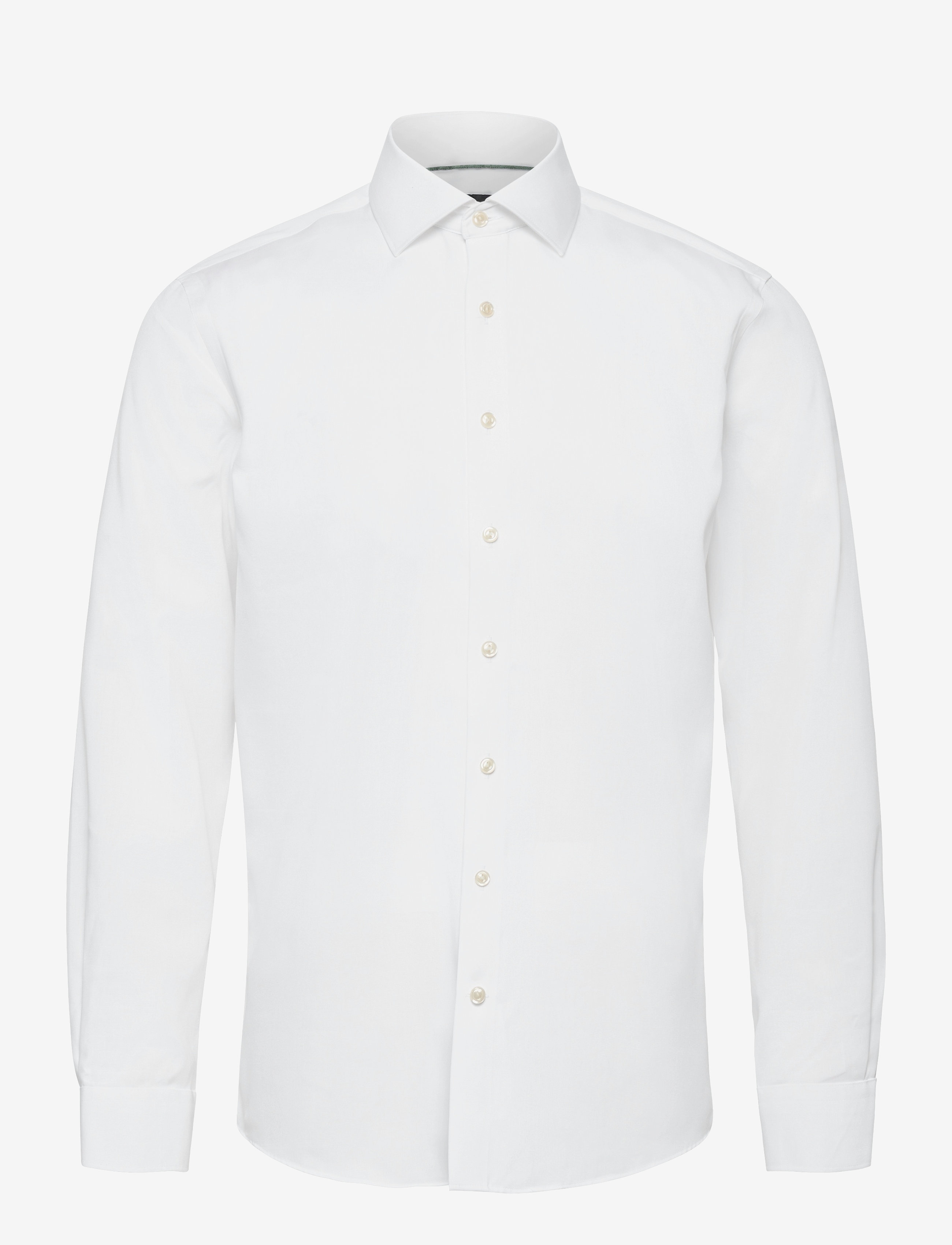 LINDBERGH Schwarz Technical :Cut Away Collar, Tailor Fit Baumwolle Shirt, Wf Ls Weiß - M - Herren