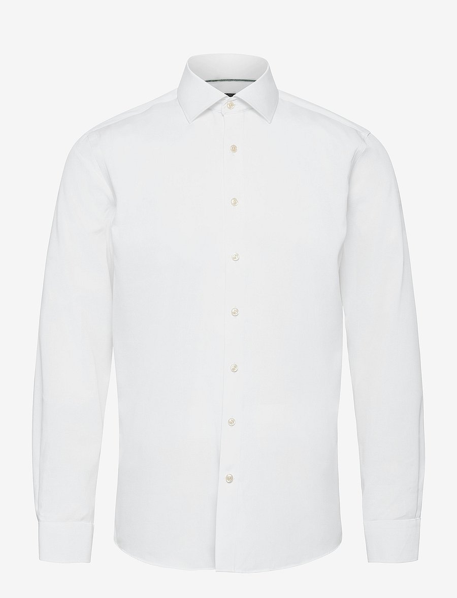 Lindbergh Black - Technical :Cut away collar, tailor fit cotton shirt, WF LS - formal shirts - white - 1
