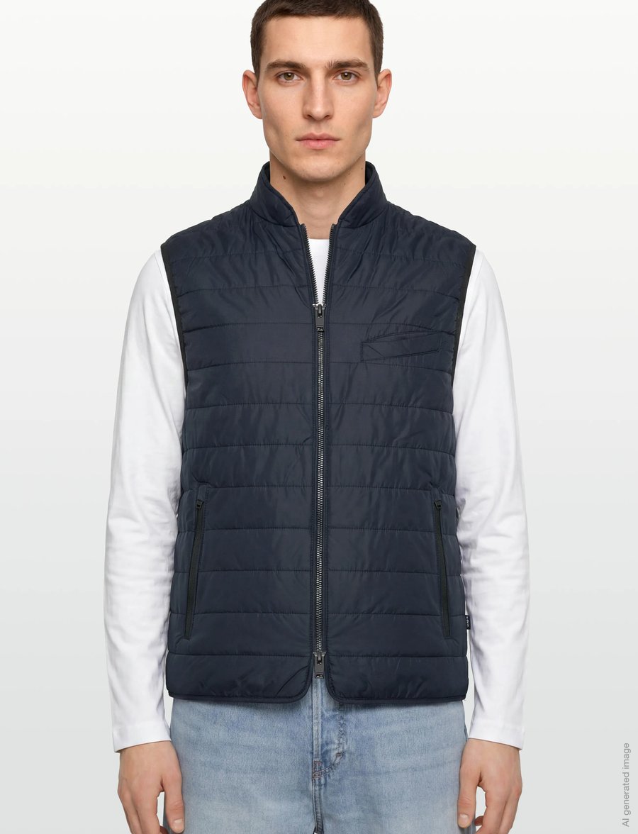 Lindbergh Black - ?Light padded zip through vest - westen - dk navy - 3