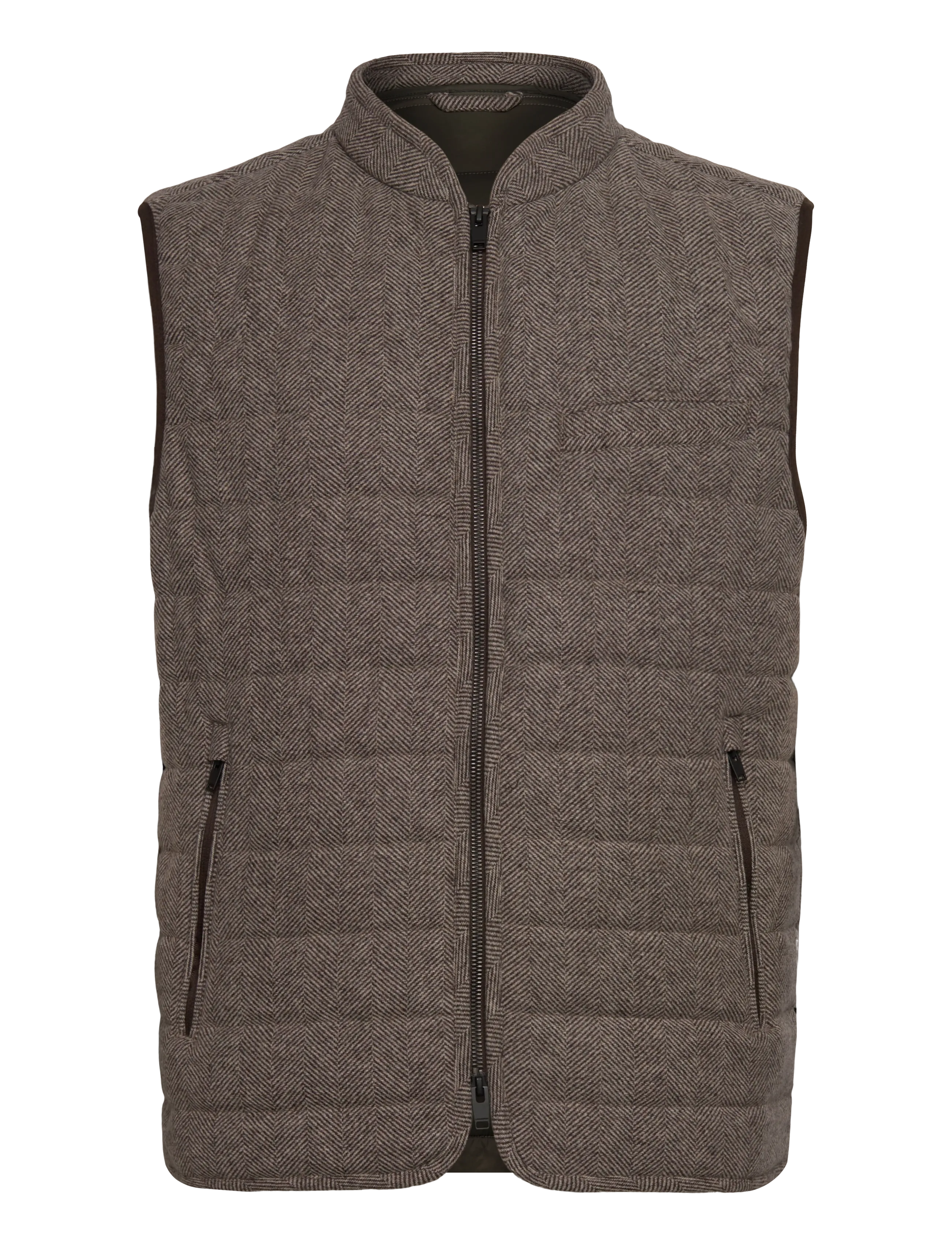 Lindbergh Black Light padded zip through vest - Tøj - BROWN MEL / brown