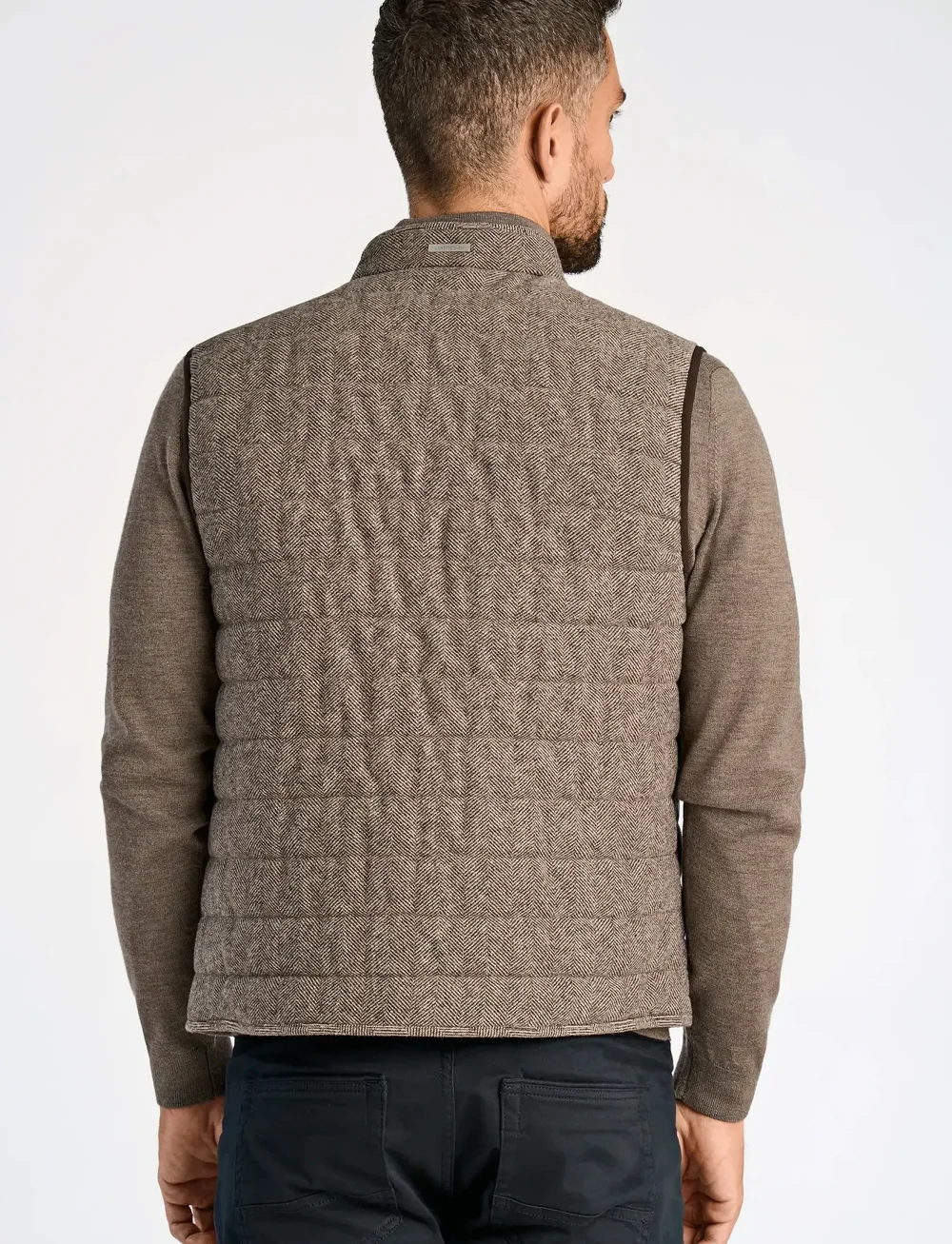Lindbergh Black - Light padded zip through vest - västar - brown mel - 4