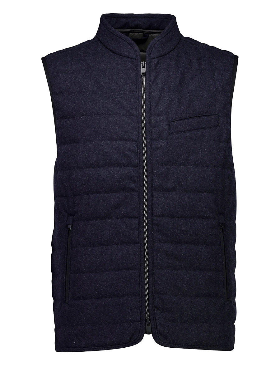 Lindbergh Black - Light padded zip through vest - navy mel - 1