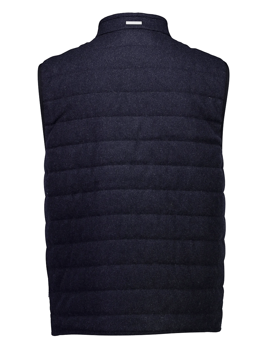 Lindbergh Black - Light padded zip through vest - navy mel - 2