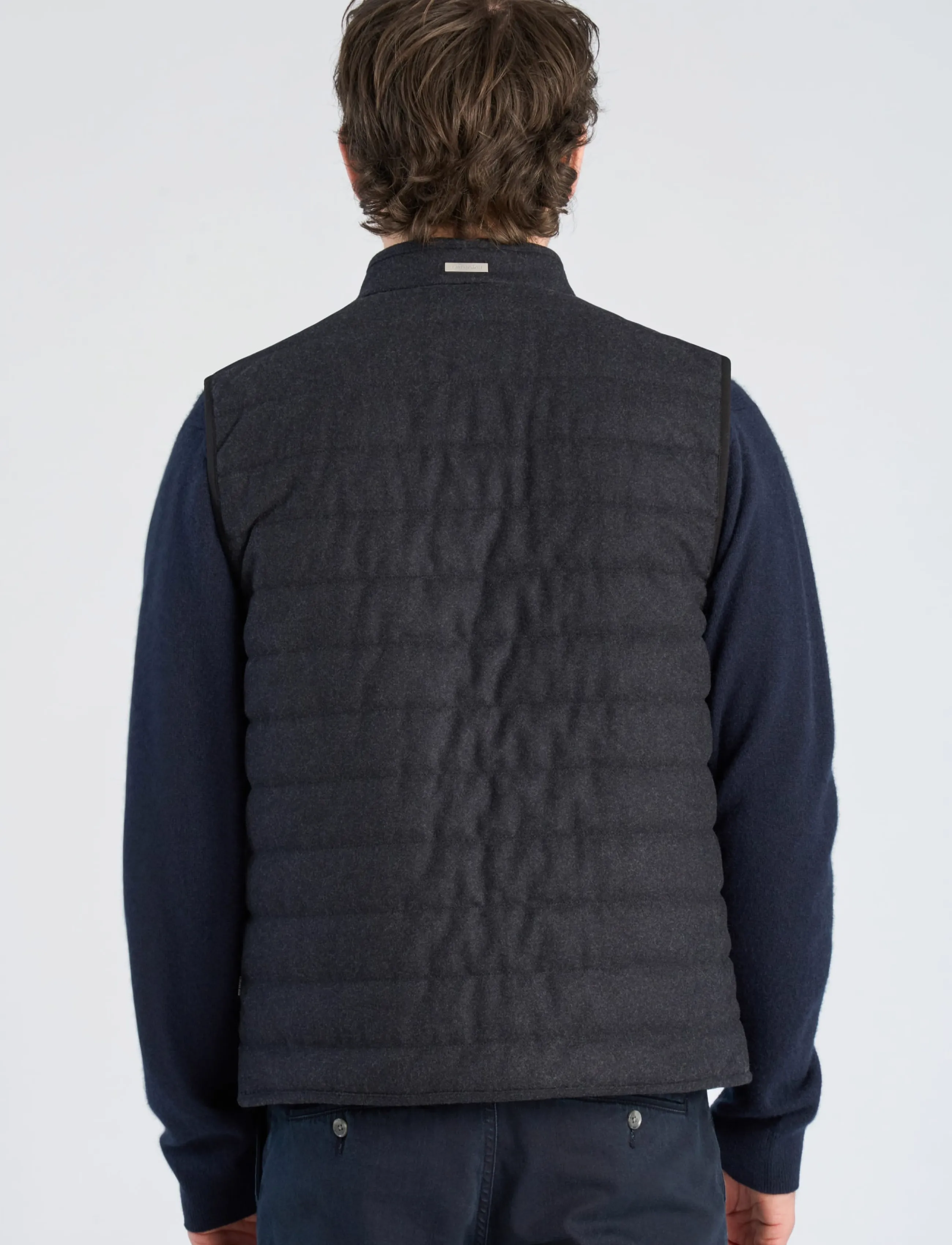 Lindbergh Black - Light padded zip through vest - navy mel - 4