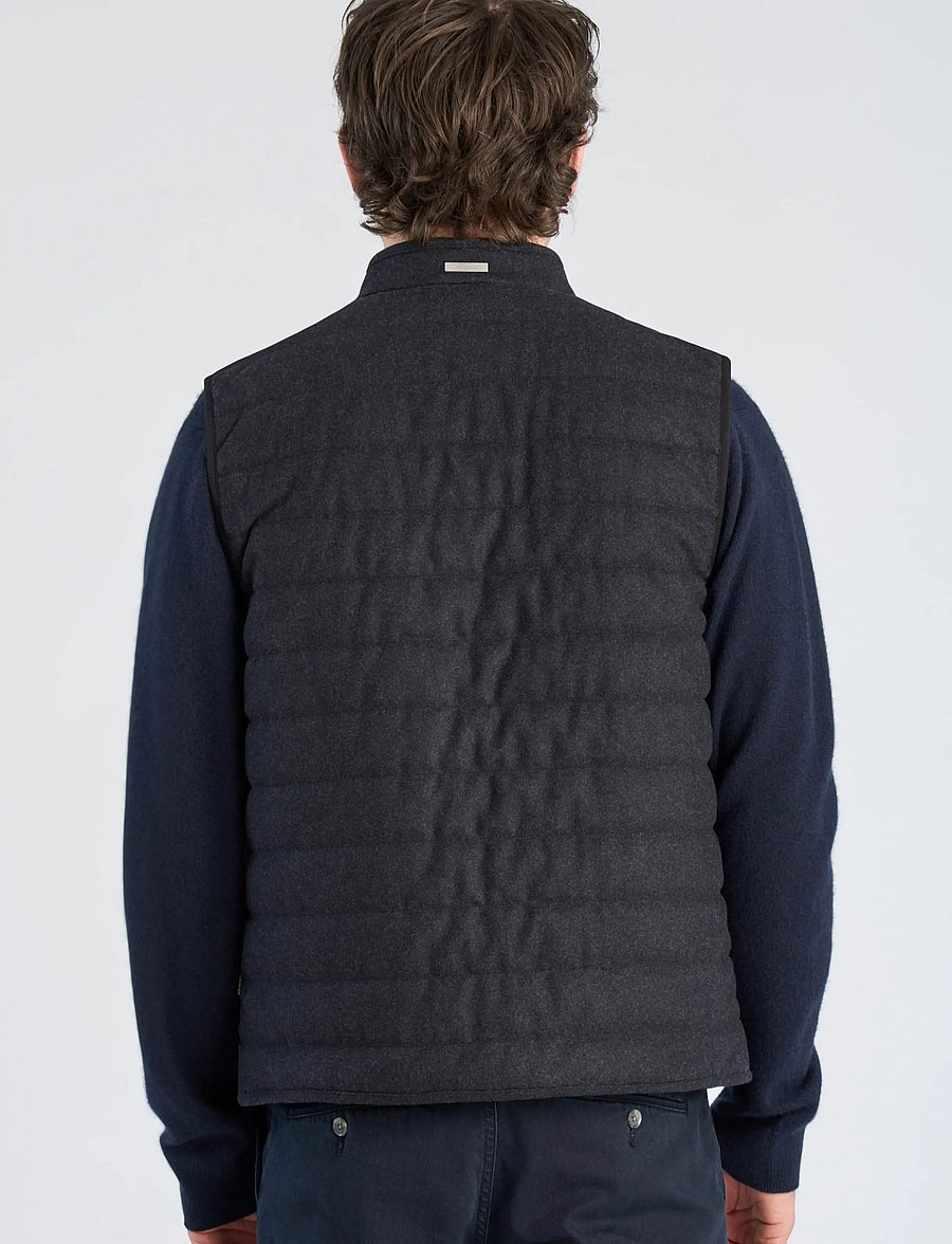 Lindbergh Black - Light padded zip through vest - navy mel - 4