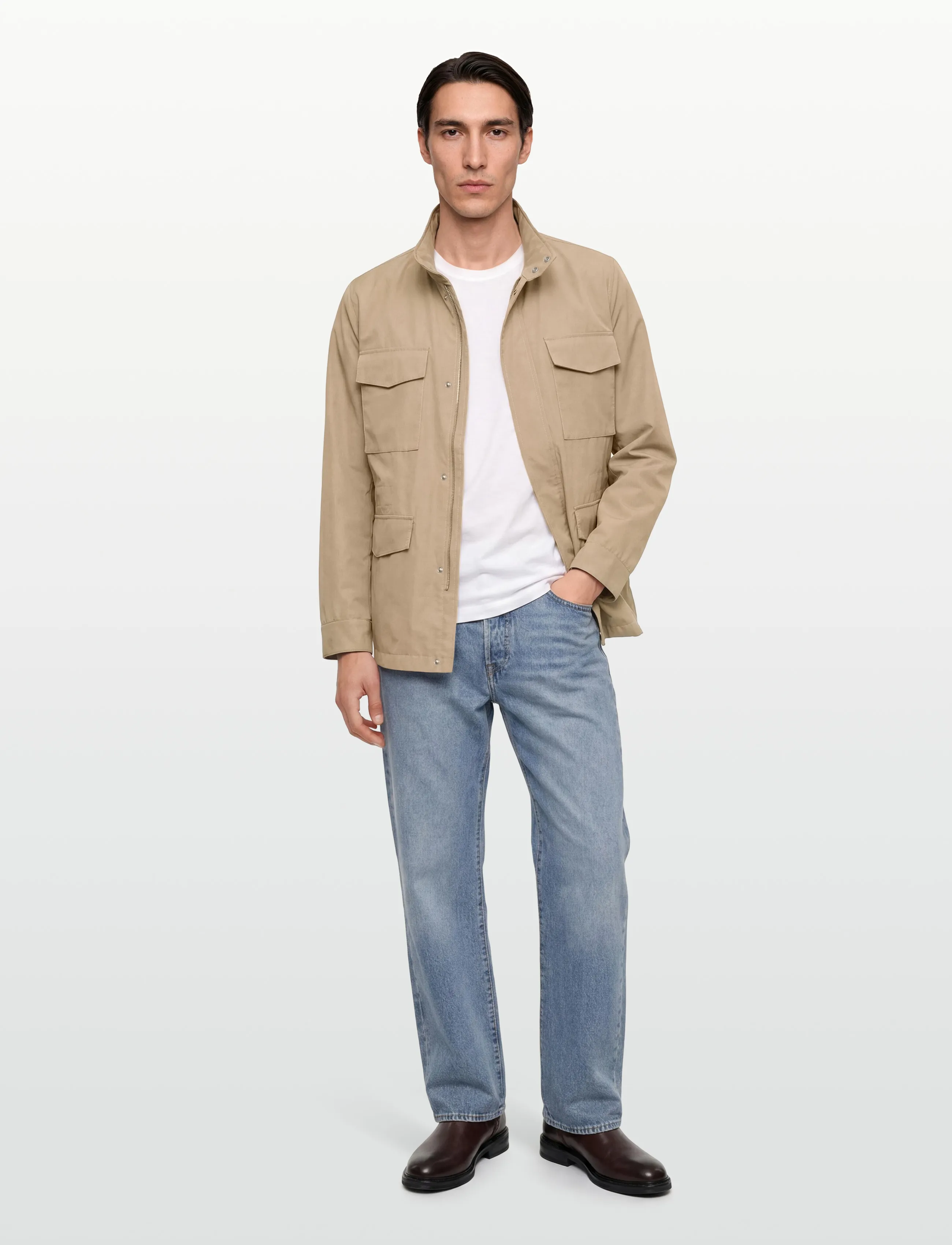 Lindbergh Black Water Repellent Field Jacket, XXL, Beige, Jakker > Lette Jakker, Herre