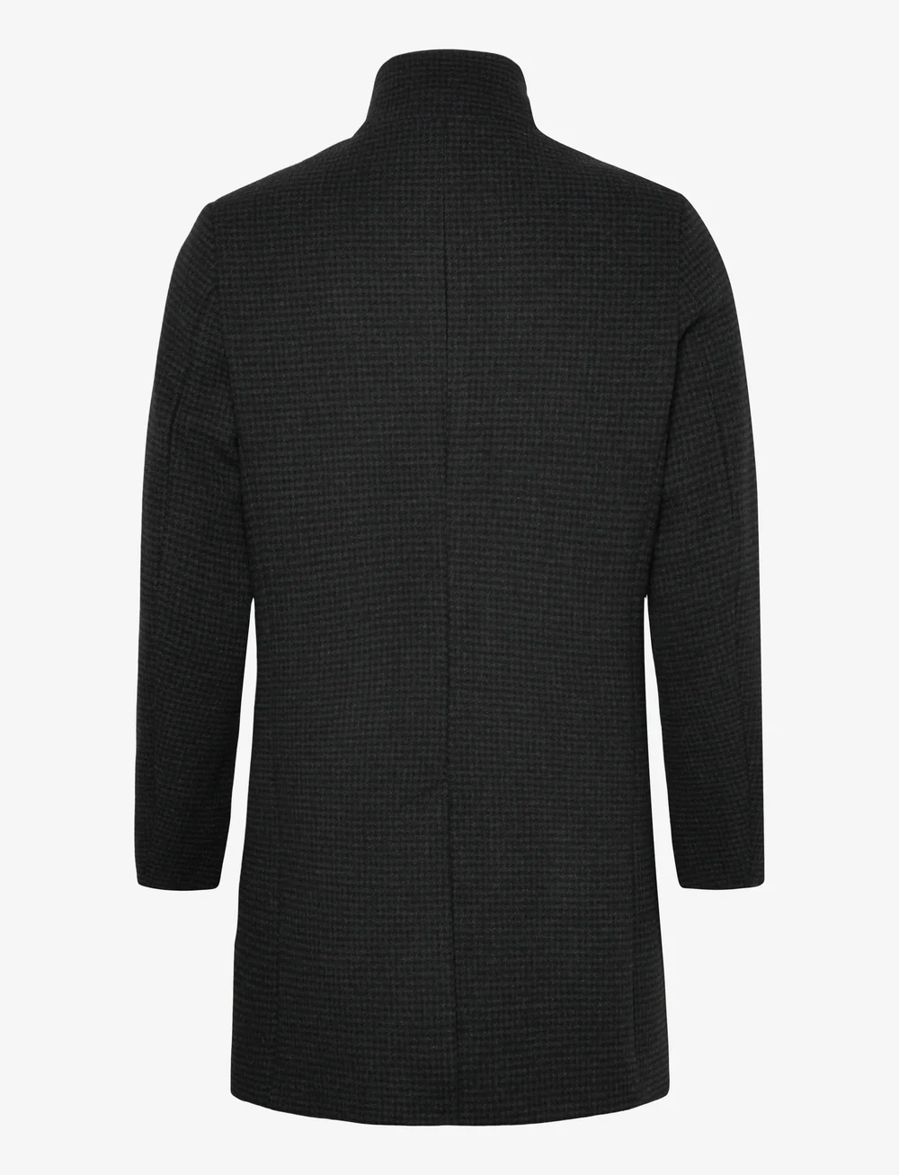 Lindbergh Black - Detachable collar wool coat - wool coats - black mel - 1